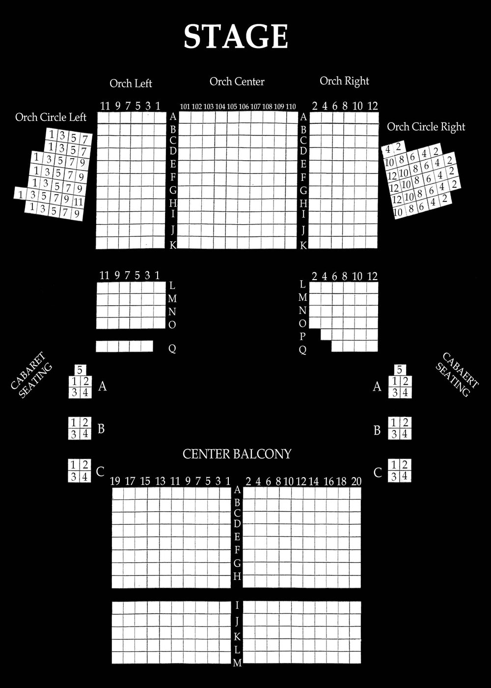 Seating Chart — Lakewood, Maine