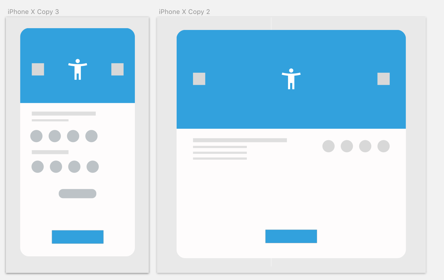 Progress shot, designing wireframe for shopping app (with continuity) Basing the wireframe design off of Googles - I like wire framing like this, it helps you really understand space between elements.