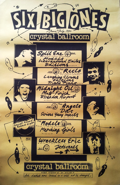 The 1980’s Lineup for The Crystal Ballroom.