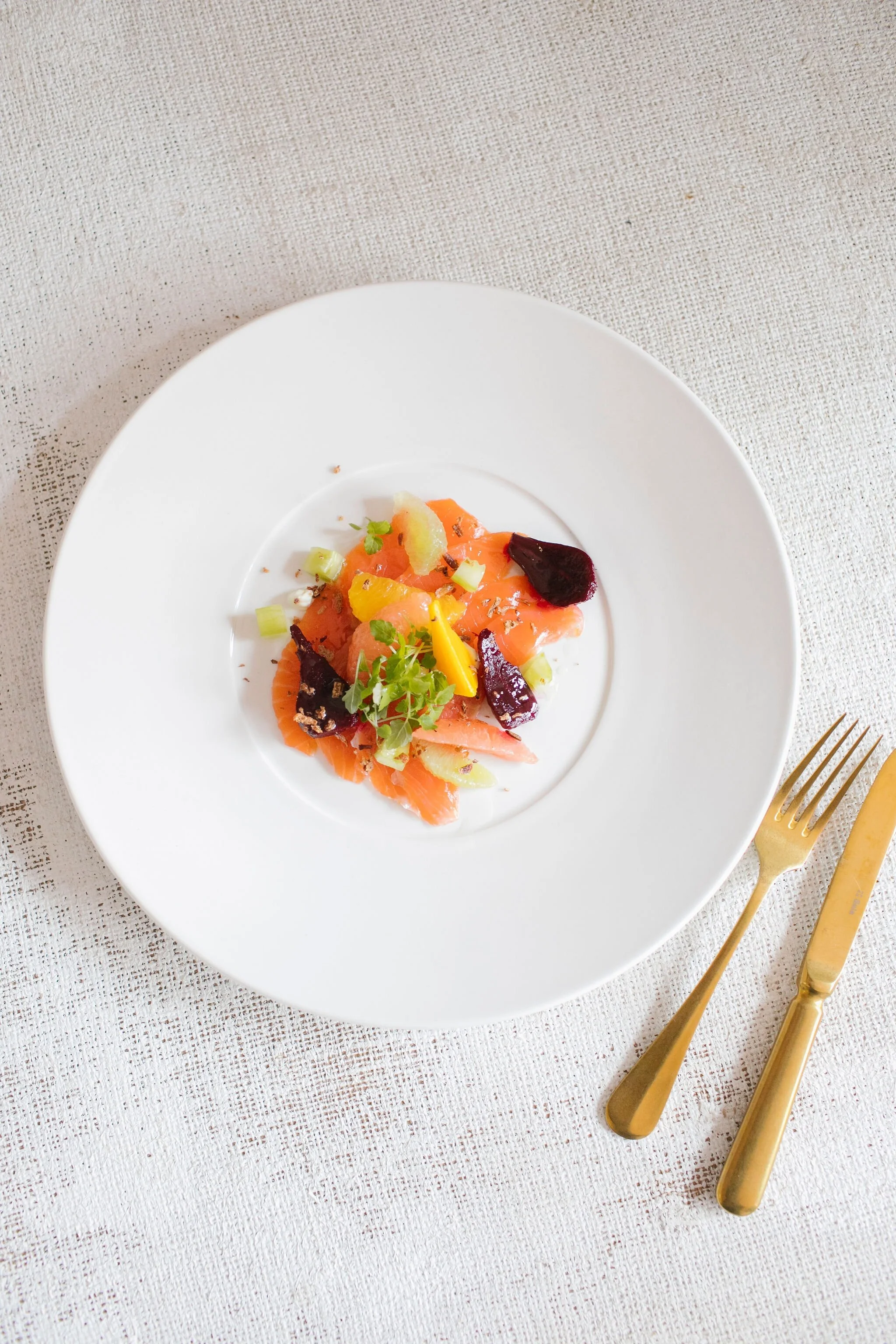 Cured ocean trout, goats curd, glazed baby betroot and pickled cucumber, citrus fruit (gf) (1).jpg