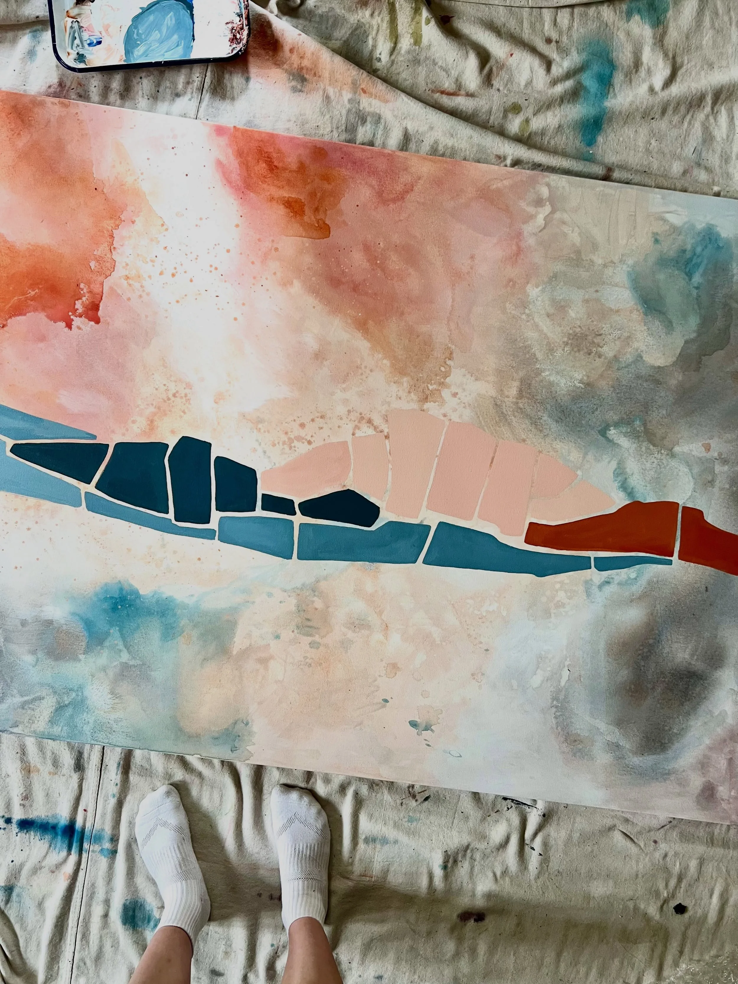 Loving the direction of this new MASSIVE 40x60&rdquo; 

It&rsquo;s giving fiery sunset vibes - which for those of us in the PNW, that&rsquo;s actually the current reality. I&rsquo;m thinking about everyone in our region as we deal with what are now r