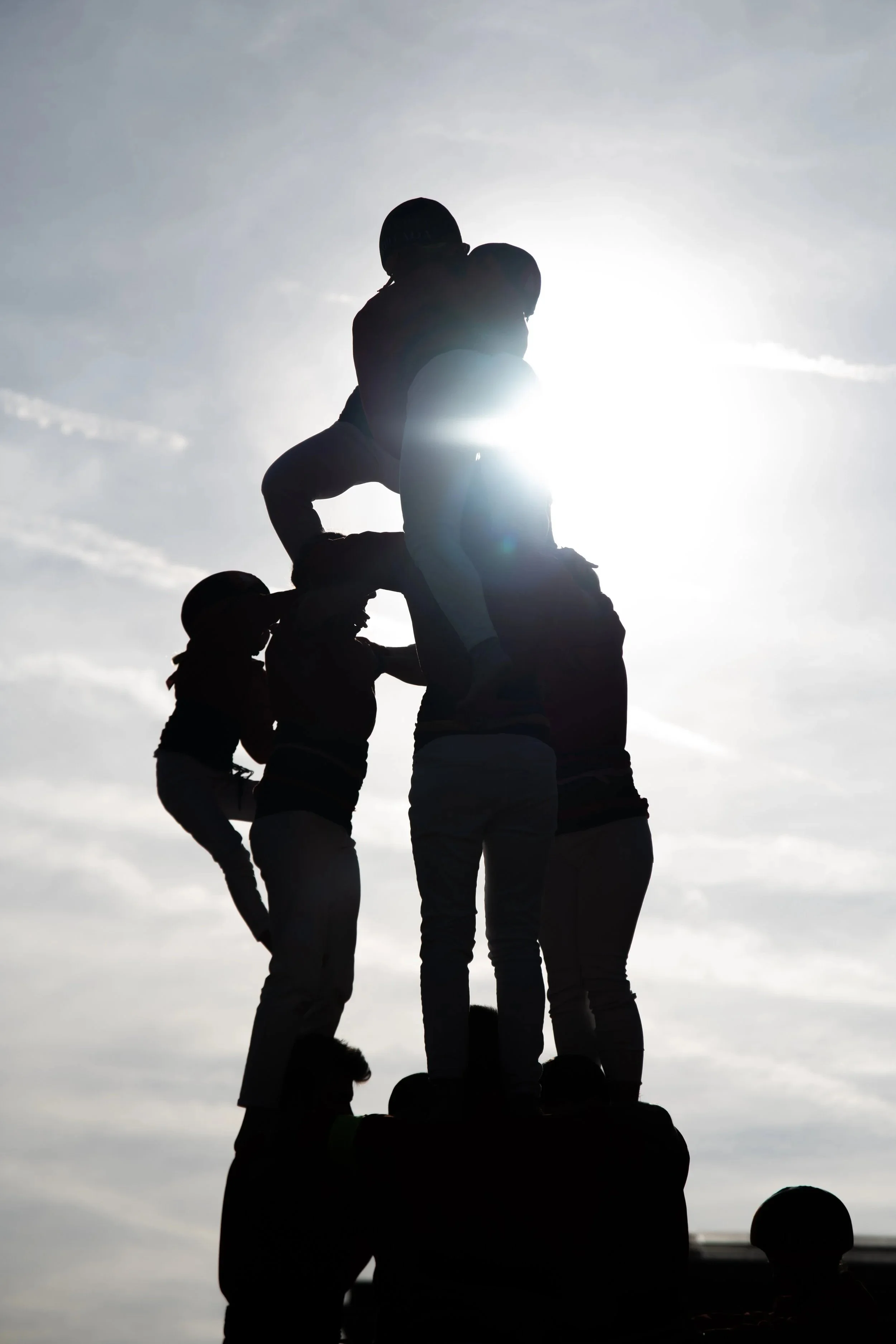  Castellers, or “human castles,” compete to see who can build the tallest tower at the Festa Major de Sant Andreu in Barcelona, Spain.  