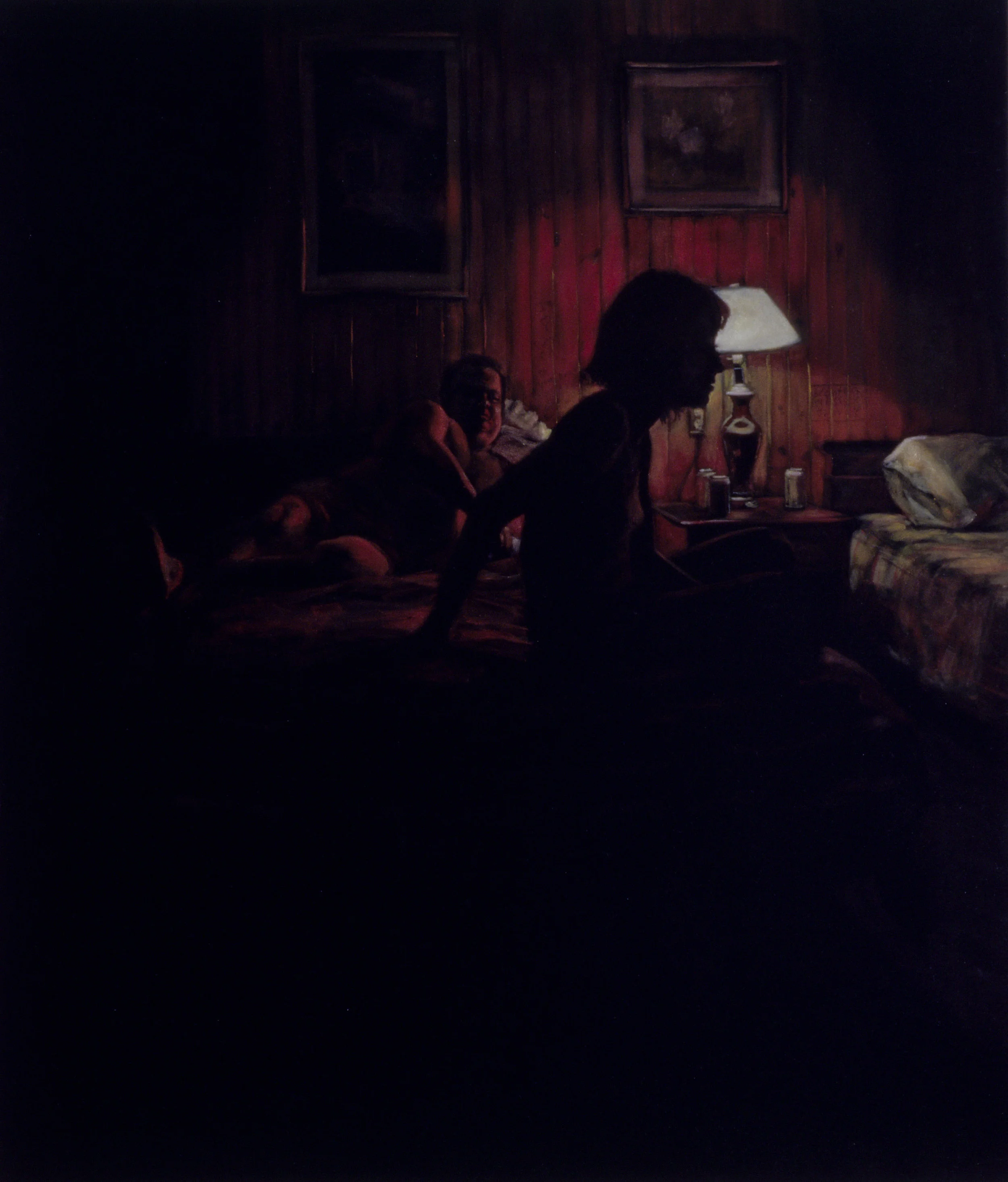 Date acrylic on velvet 42 x 38 inches