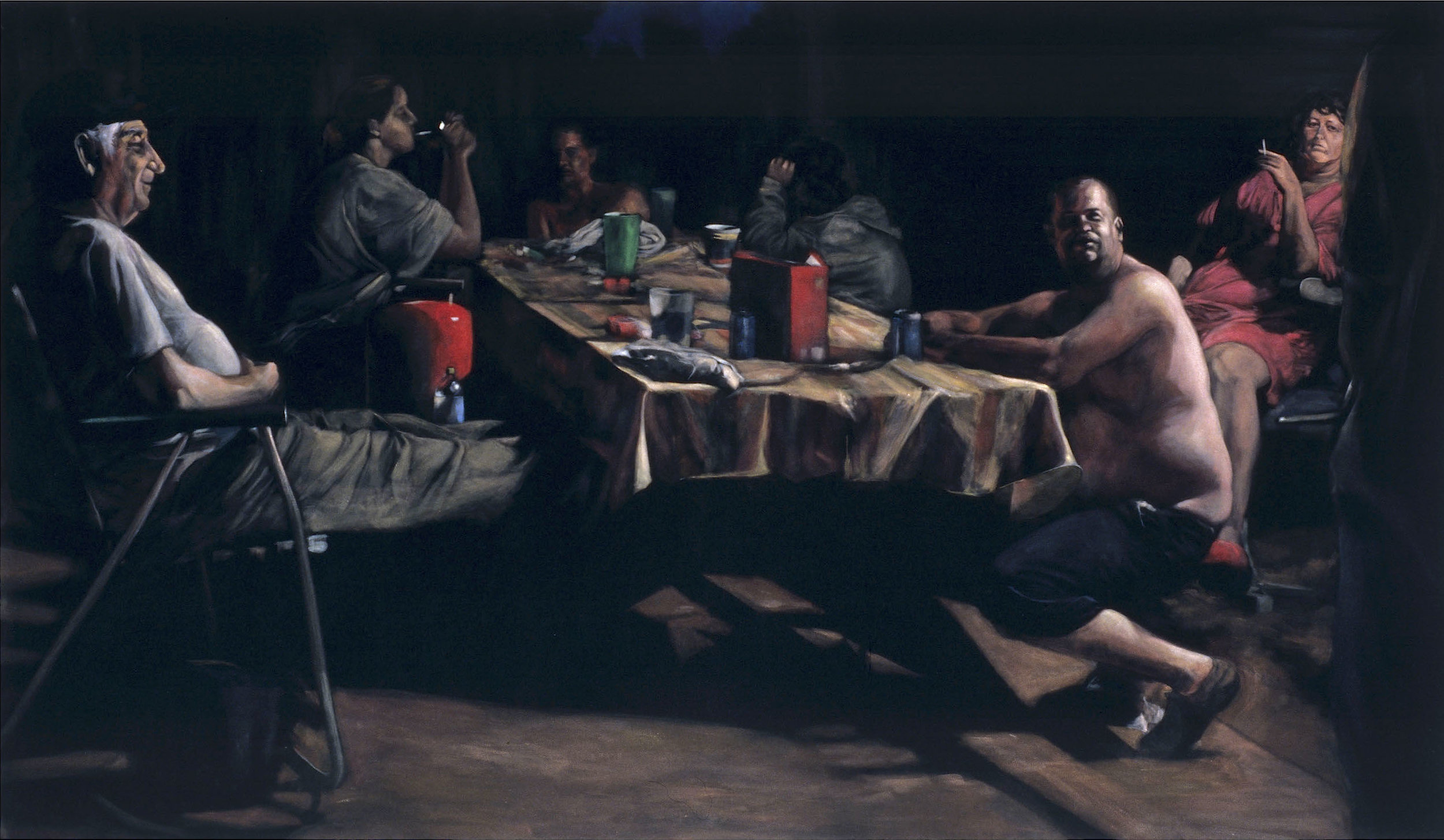  Booper’s Table  acrylic on velvet  42 x 72 inches   