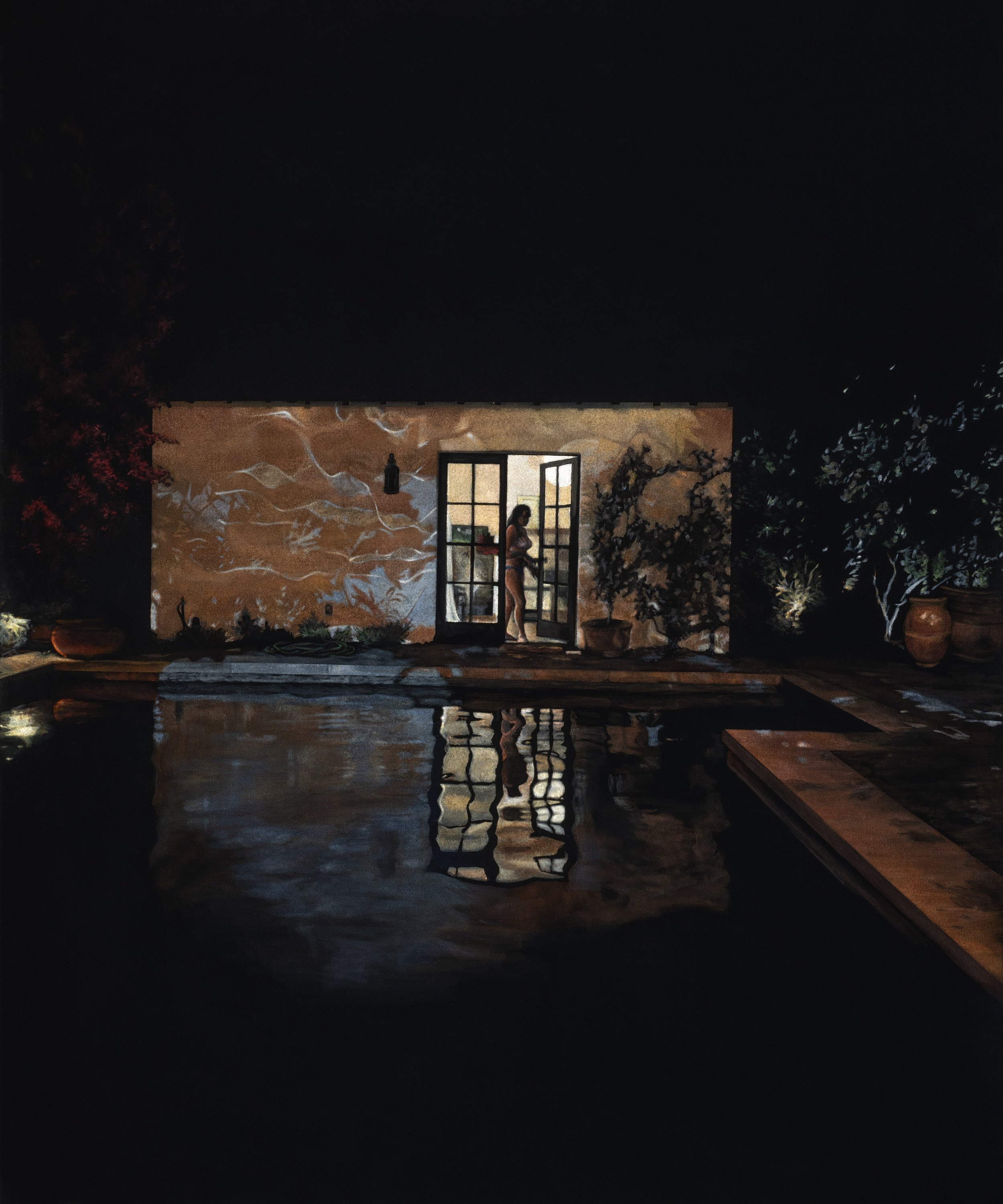  Guest House  acrylic on velvet  48 x 40 inches 