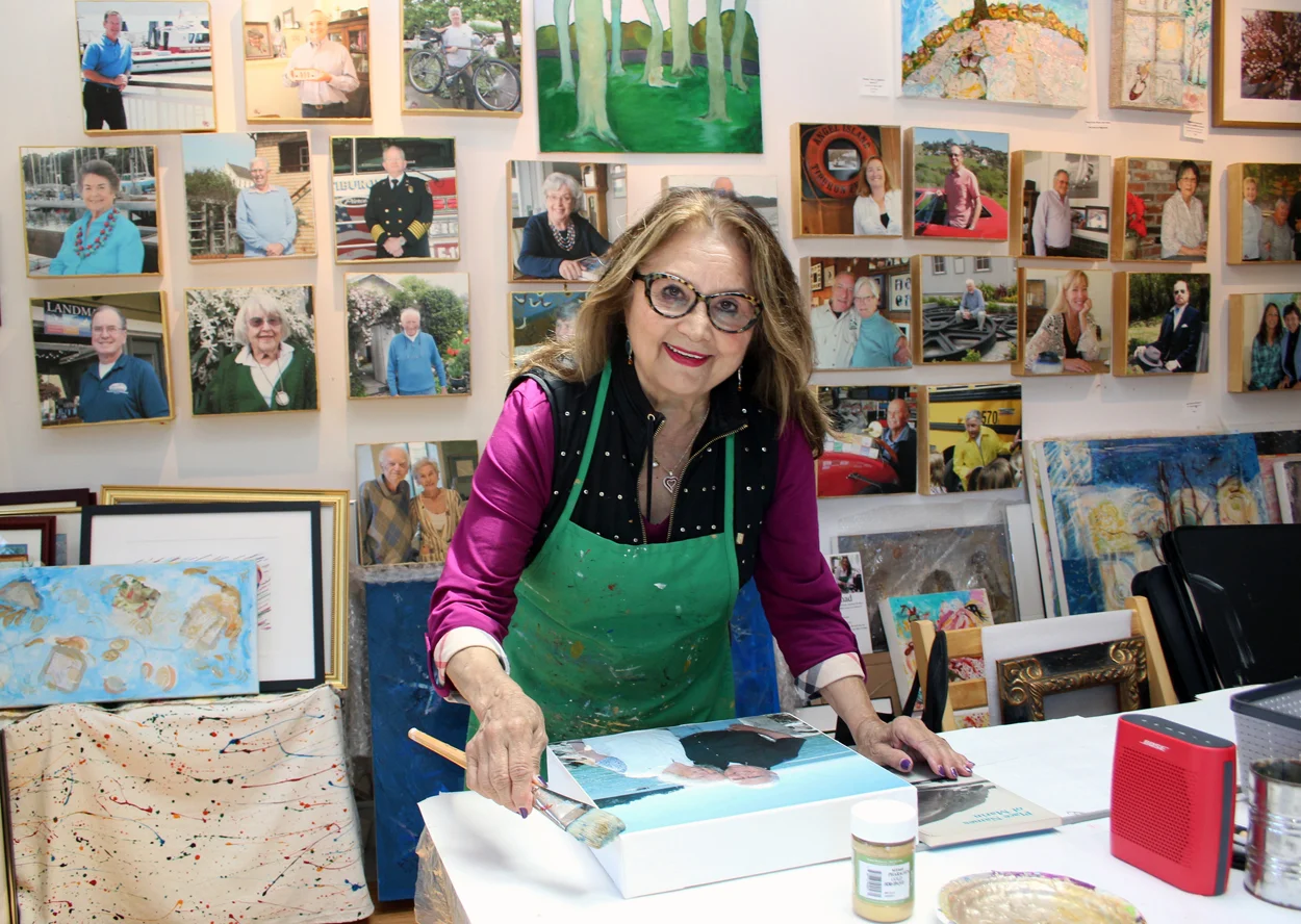 Jaleh in her studio — photo credit Diane Smith, The Ark Newspaper