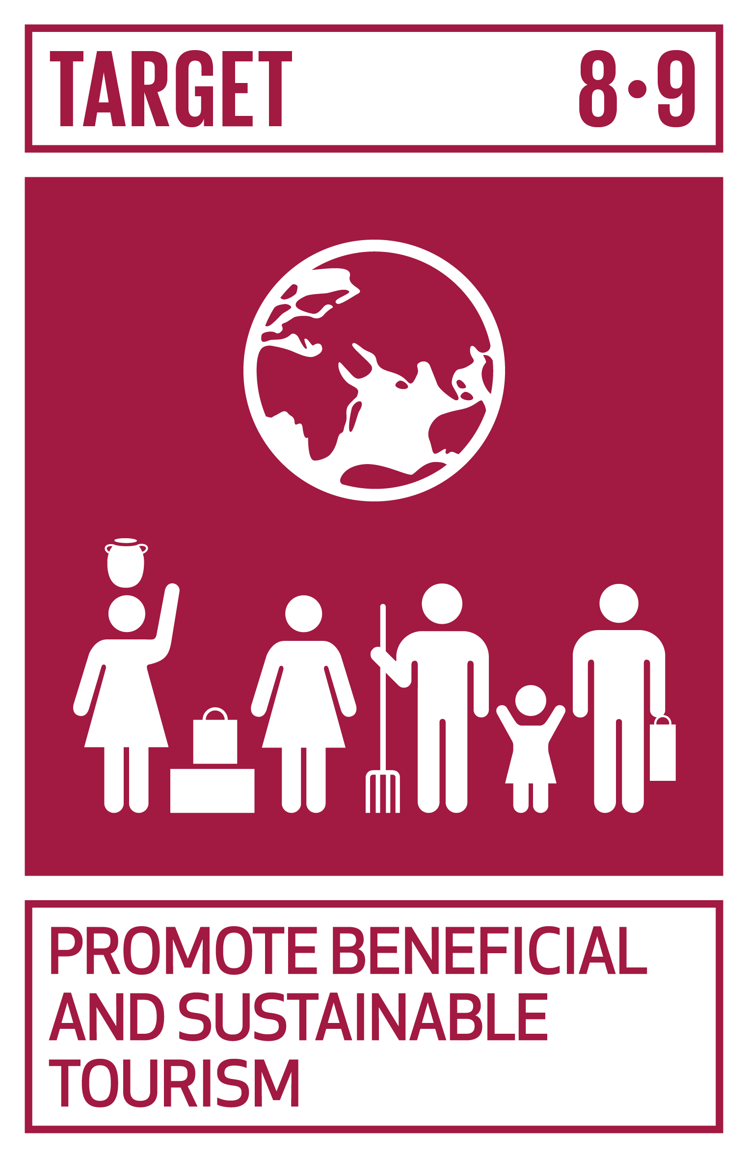 By 2030, devise and implement policies to promote sustainable tourism that creates jobs and promotes local culture and products. INDICATORS 8.9.1 Tourism direct GDP as a proportion of total GDP and in growth rate 8.9.2 Proportion of jobs in sustainable tourism industries out of total tourism jobs