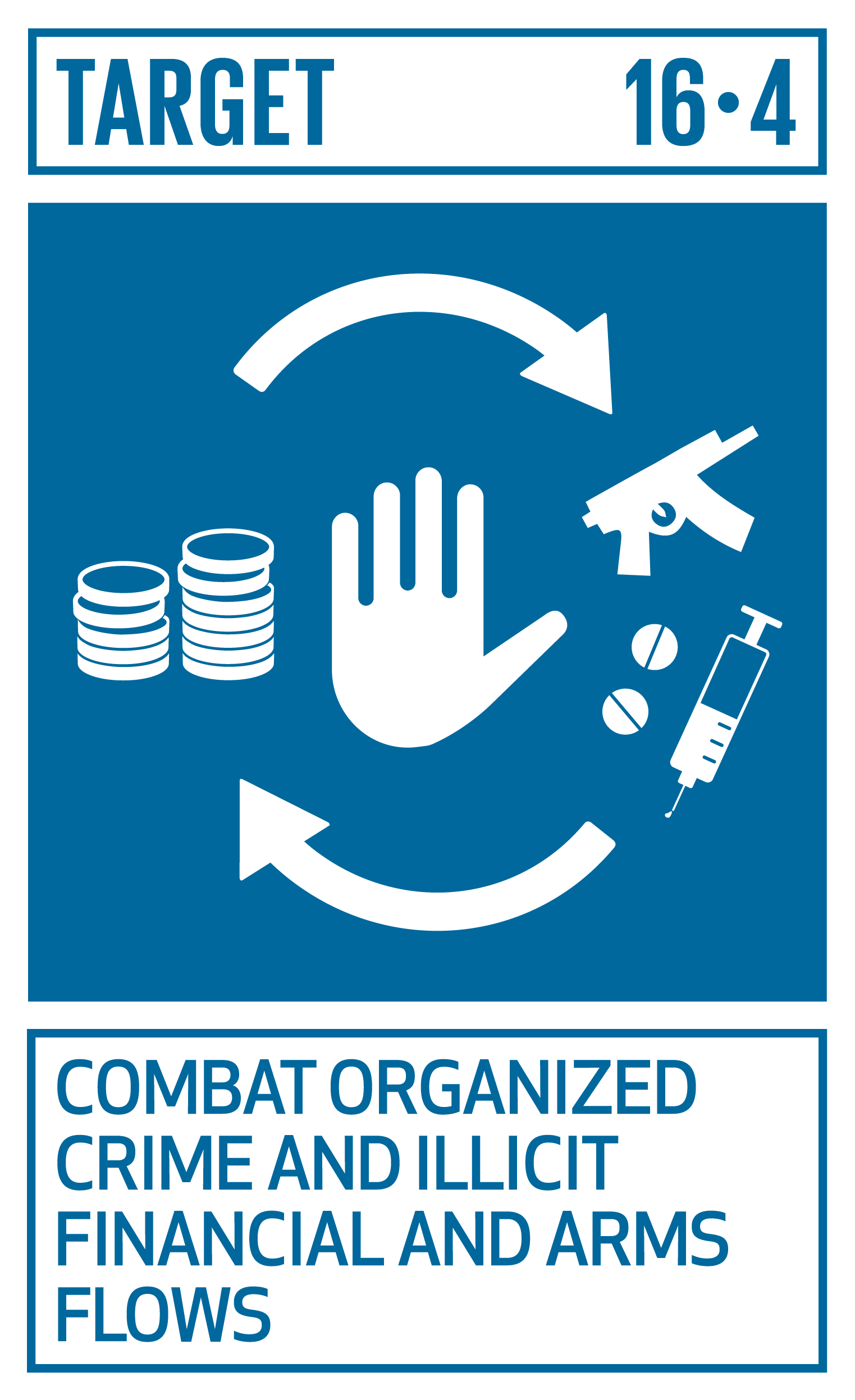By 2030, significantly reduce illicit financial and arms flows, strengthen the recovery and return of stolen assets and combat all forms of organized crime. INDICATORS 16.4.1 Total value of inward and outward illicit financial flows (in current United States dollars) 16.4.2 Proportion of seized, found or surrendered arms whose illicit origin or context has been traced or established by a competent authority in line with international instruments