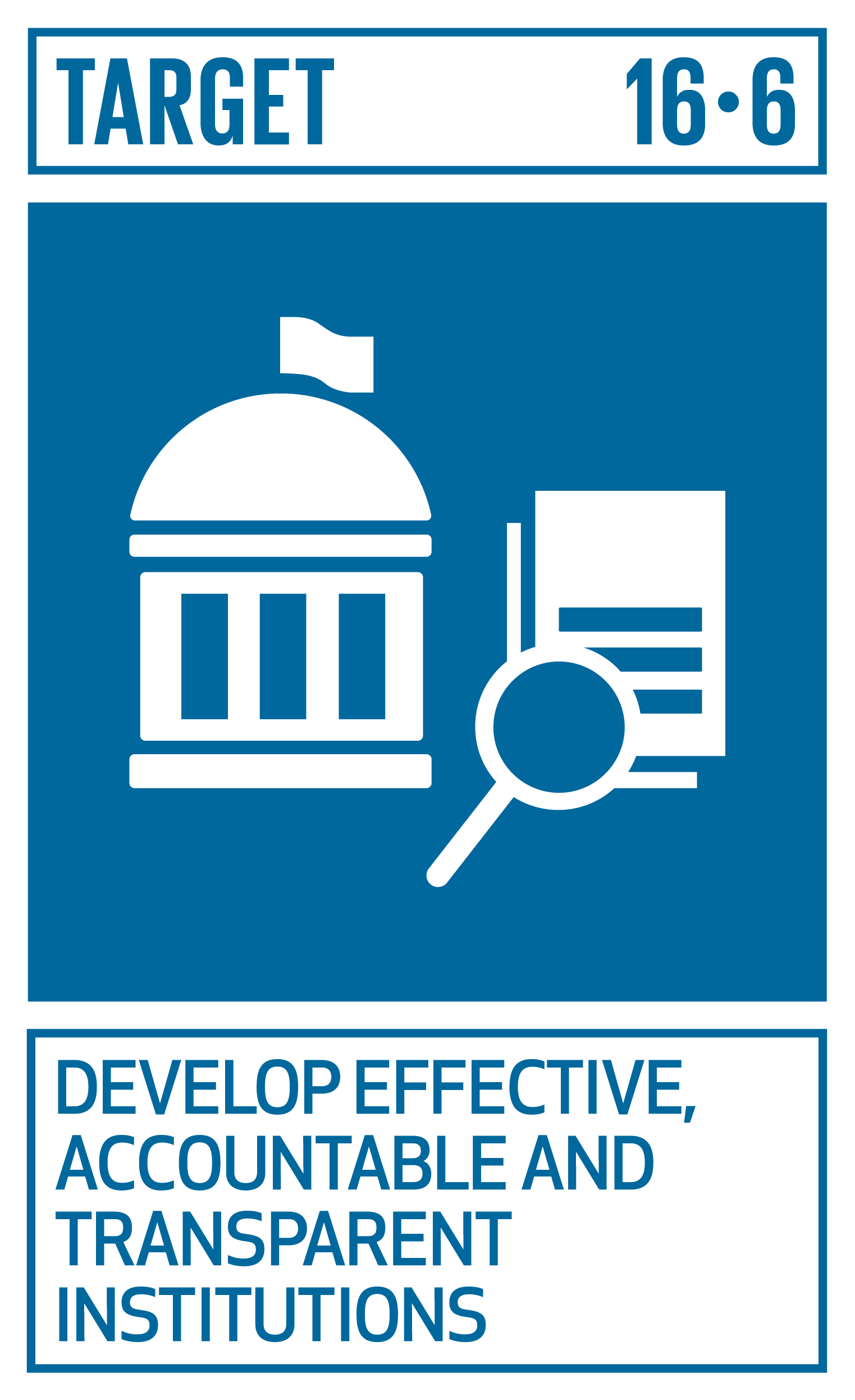 Develop effective, accountable and transparent institutions at all levels. INDICATORS 16.6.1 Primary government expenditures as a proportion of original approved budget, by sector (or by budget codes or similar) 16.6.2 Proportion of population satisfied with their last experience of public services