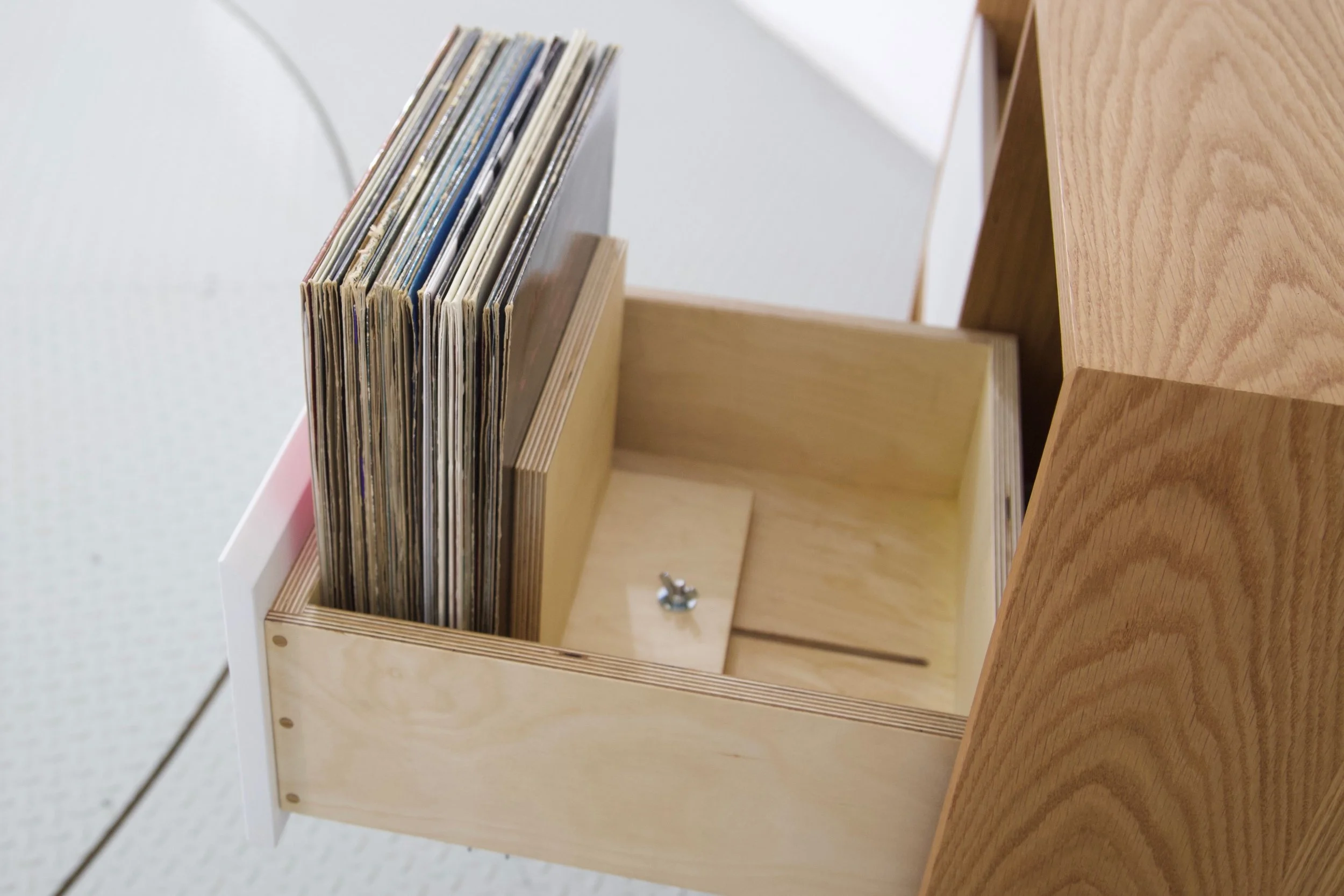 Our vinyl support keeps your records upright and safe.