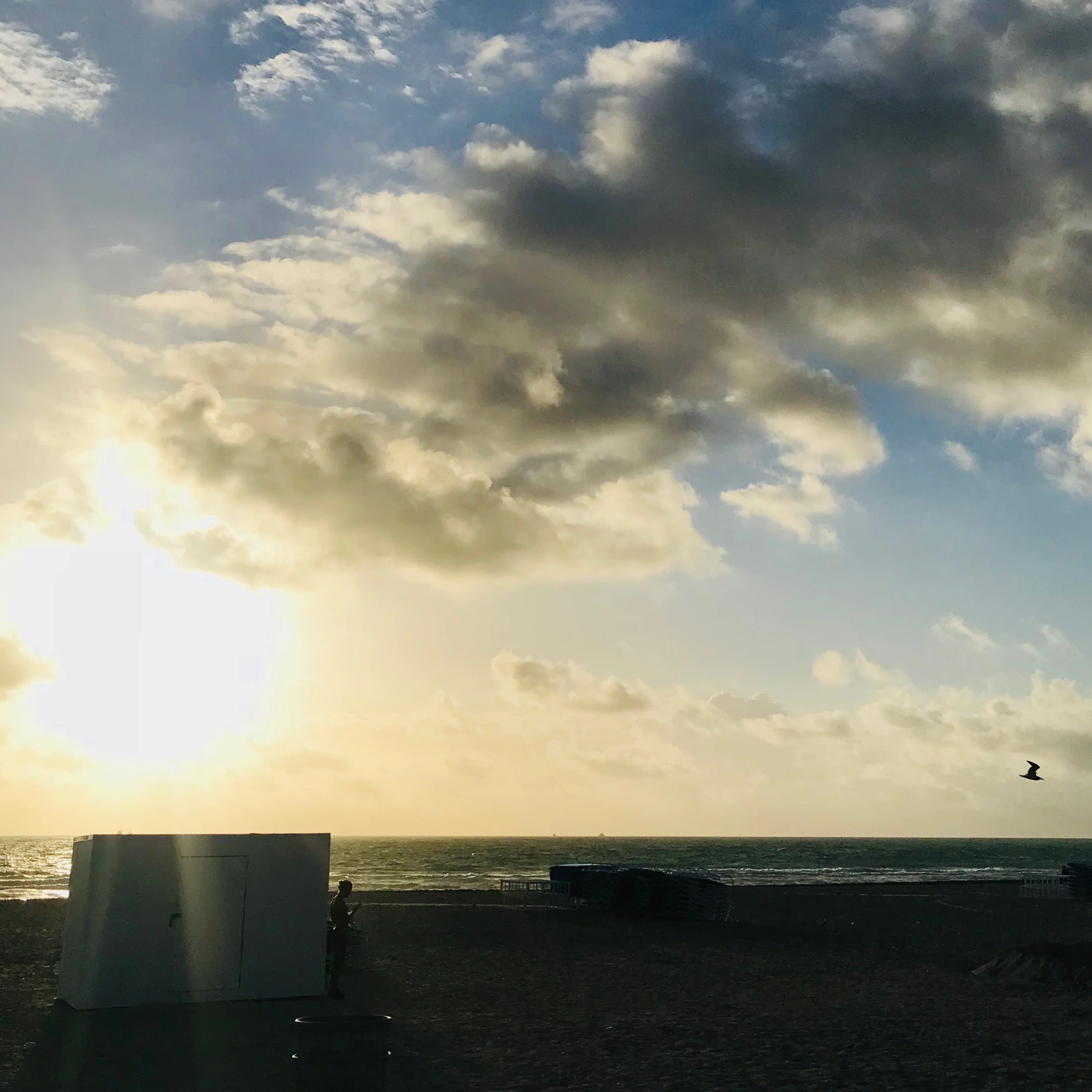 Jetlaggad och lite suddig morgon på South beach, Miami.