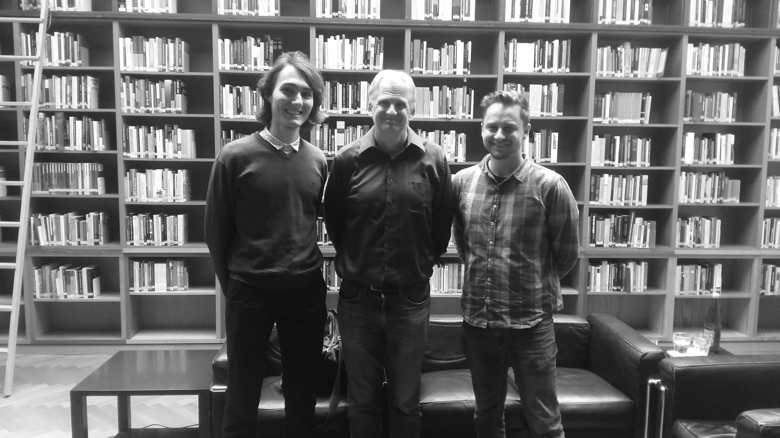 After the interview. From the left: Michal Micovčin (interviewer), professor Snyder, Peter Stearančák (interviewer). Photograph: Martin Micovčin (c).