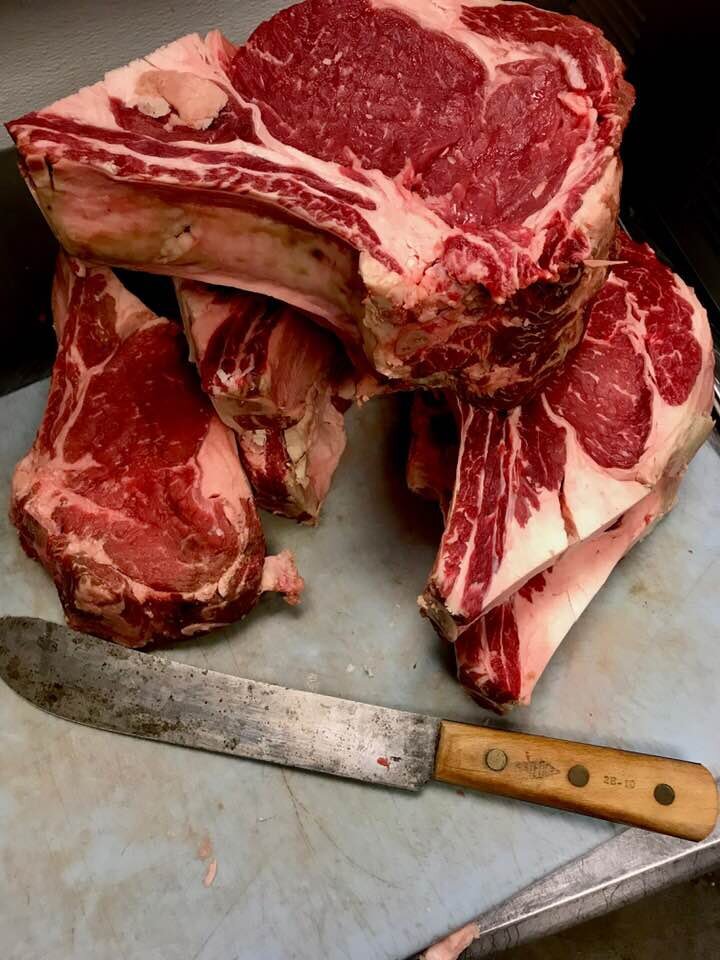 3 pound bone in ribeyes tonight at Off The Hook.jpg