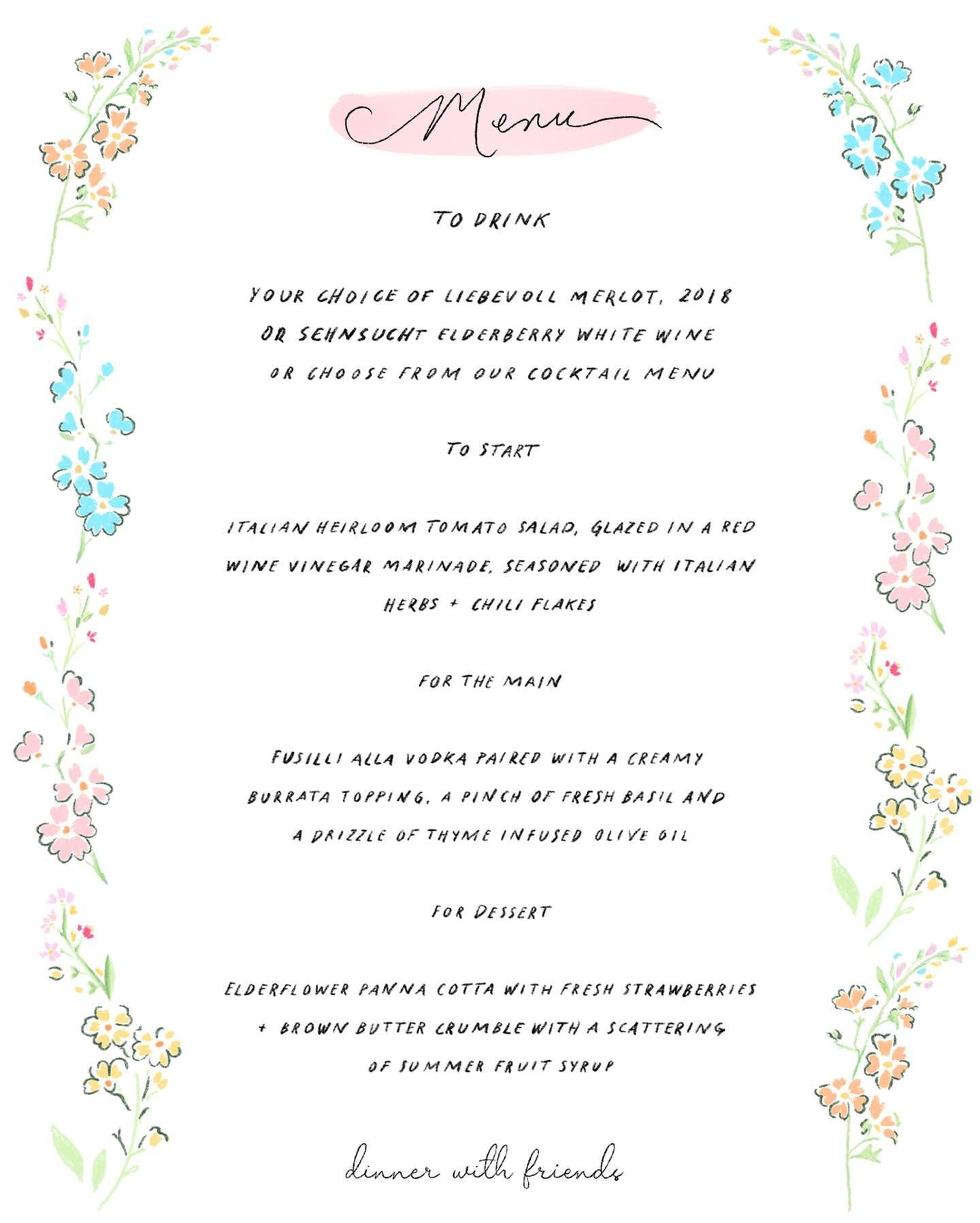 🌸🌿 Wildflower Menu 🌿🌸

A brand new menu design (that we might make into a collection of save the date, invitation &amp; menu templates for you to buy !) inspired by wildflower meadows 🫶💖

Some fun facts about the wildflower menu:

💌 The floral