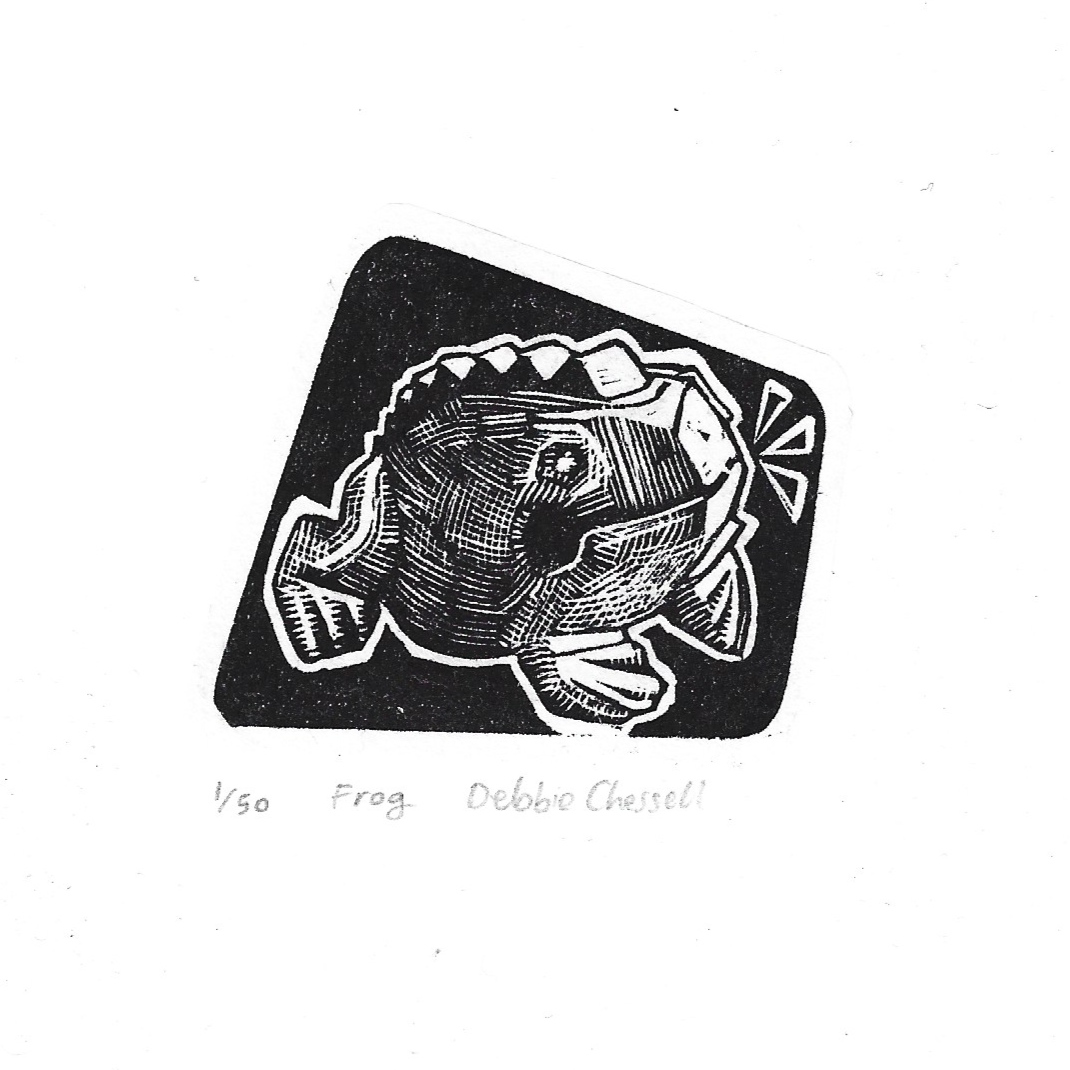 Frog, Wood Engraving Print
