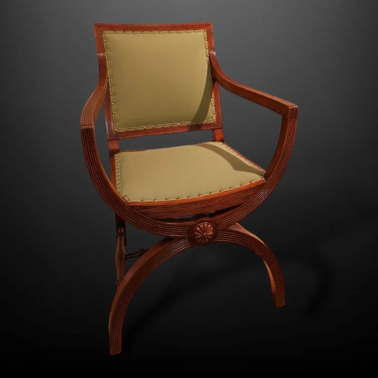 A Regency mahogany X-frame armchair (2).JPG