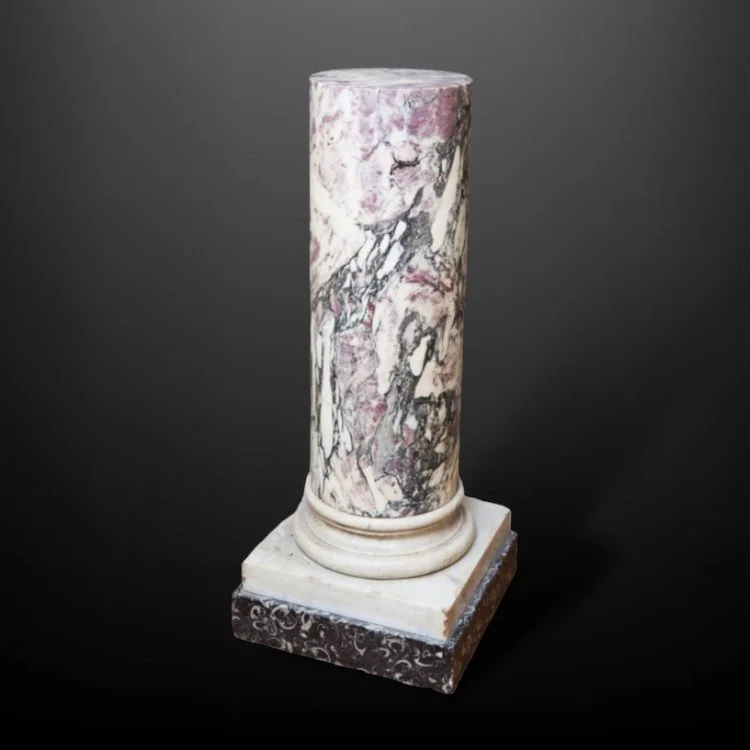 A richly figured marble pedestal column,  Italy c. 1820.JPG