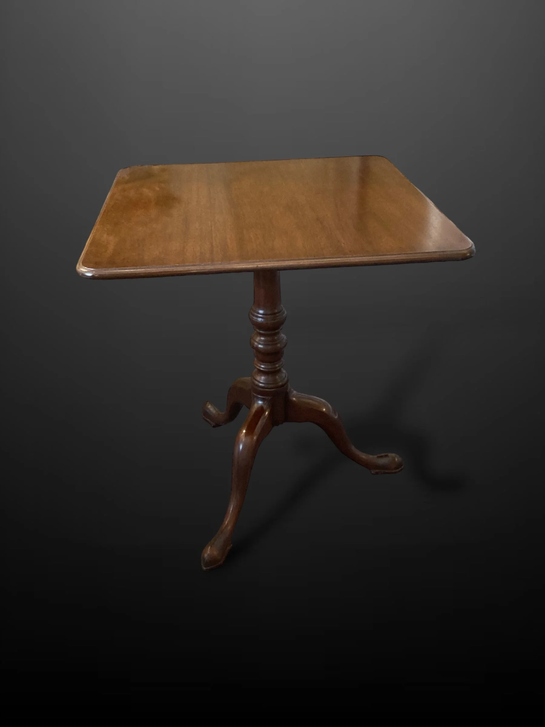 Regency Mahogany Square  tripod table.JPG