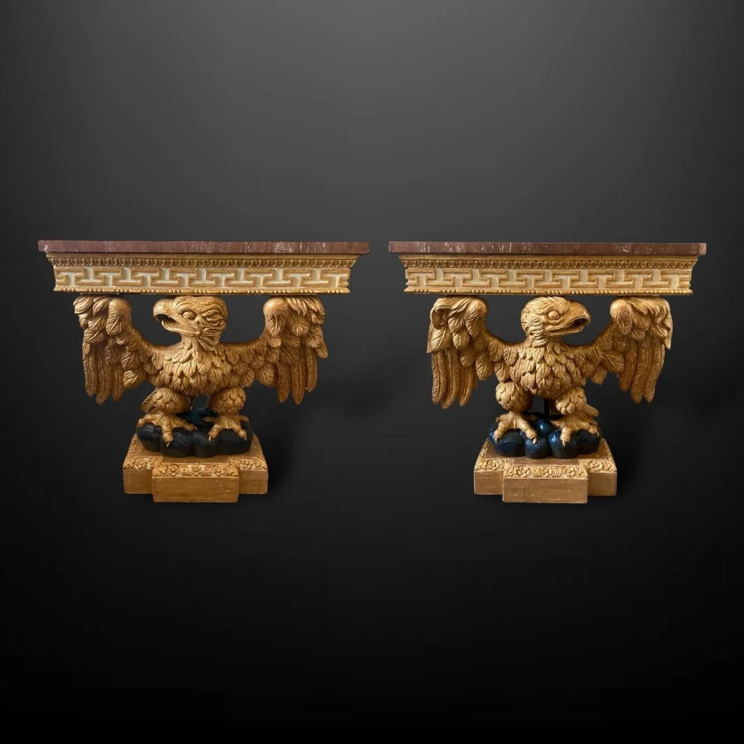 A Fine Pair of 18th Century style William Kent Eagle Console Tables