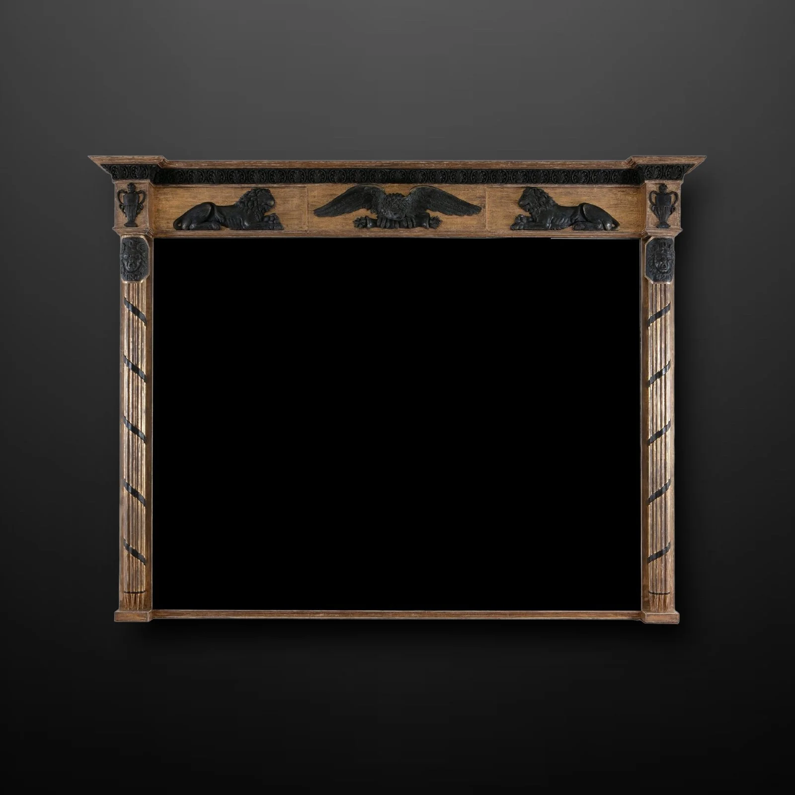 REGENCY FEDERAL PARCEL GILT OVERMANTLE MIRROR.JPG