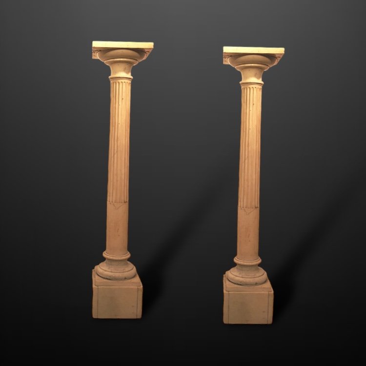 A pair of 19th Century Carrara marble pedestals
