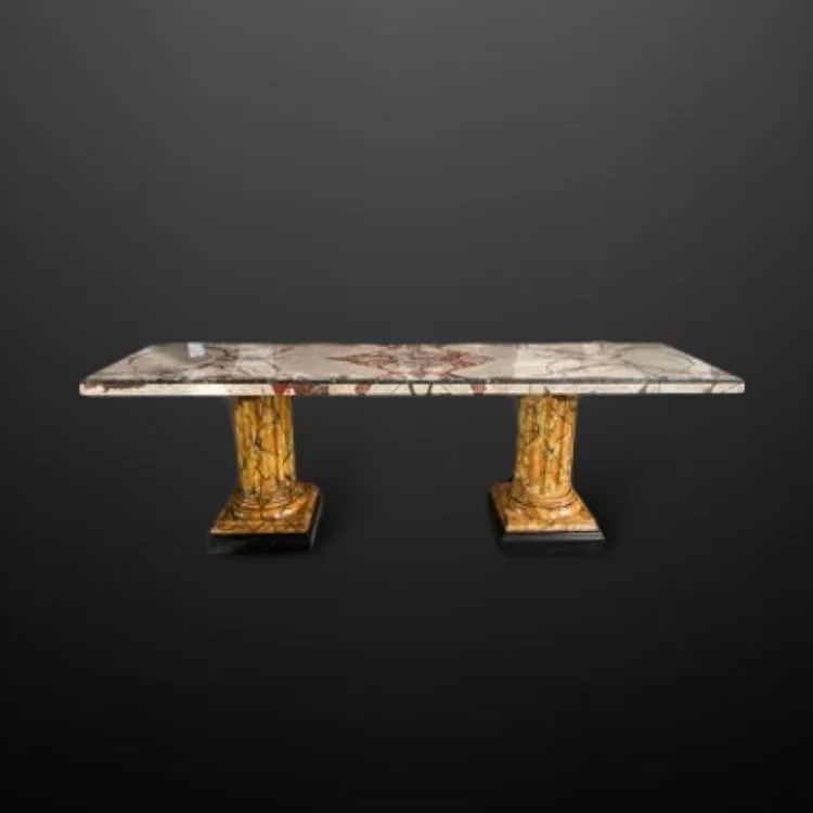 Striking 19th C Marble Top Coffee Table