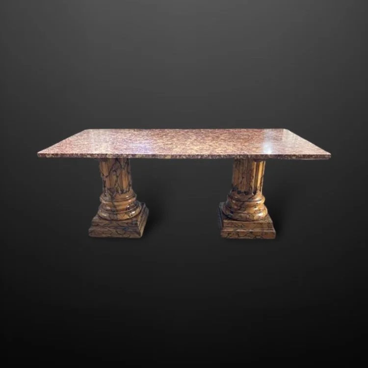 A 19th Century Marble Top Coffee Table with later base