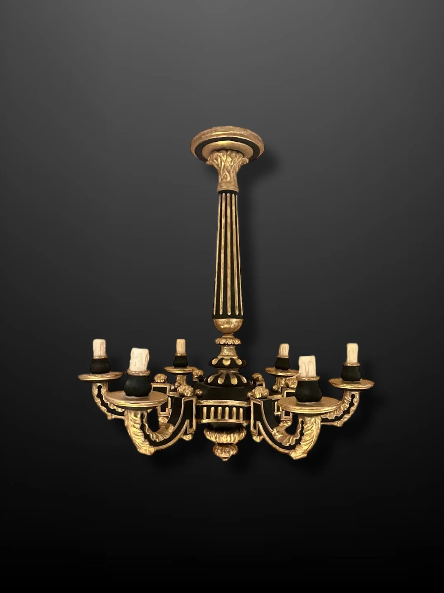 gilt and painted chandelier