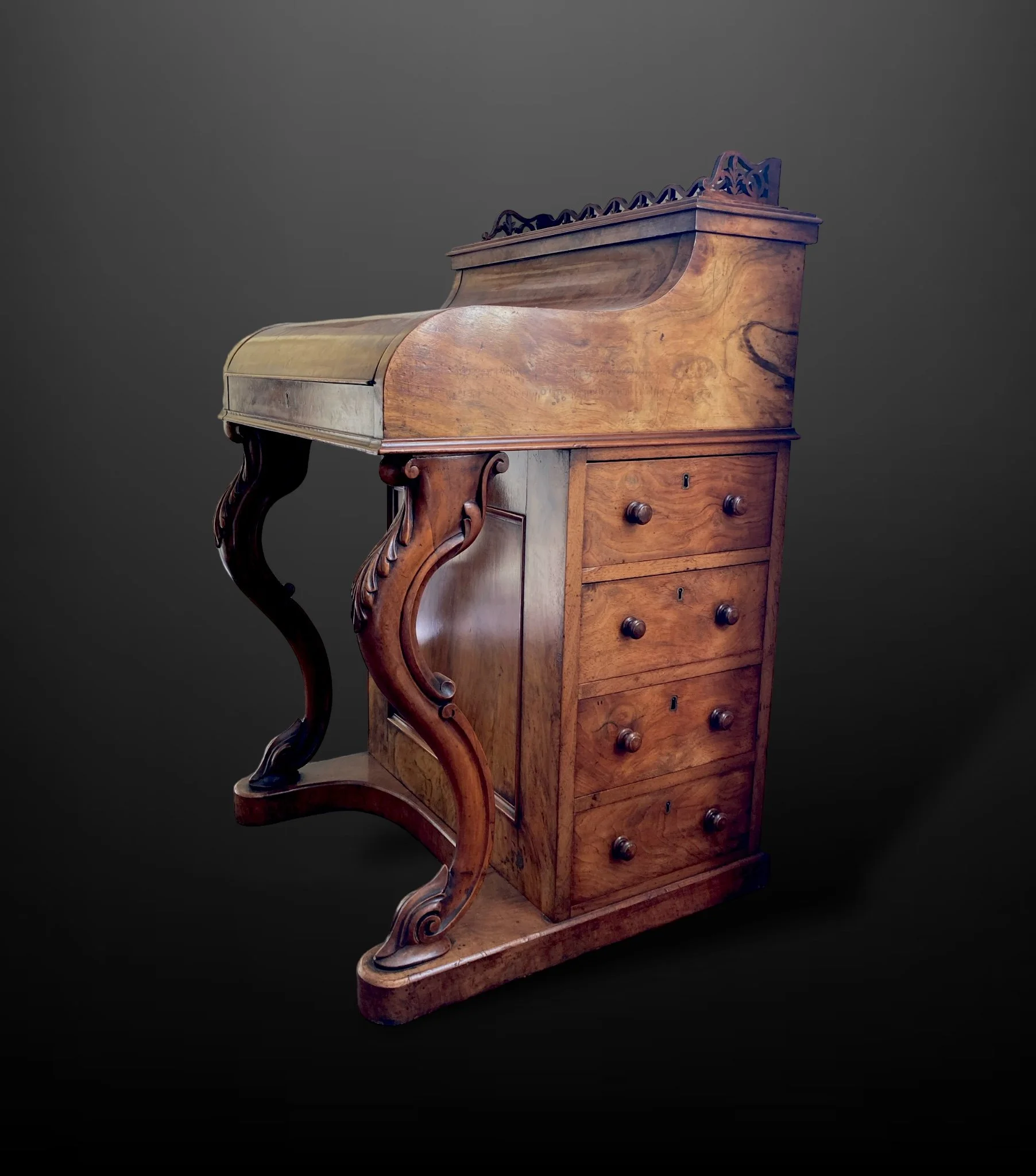 Walnut pop up piano top davenport.JPG