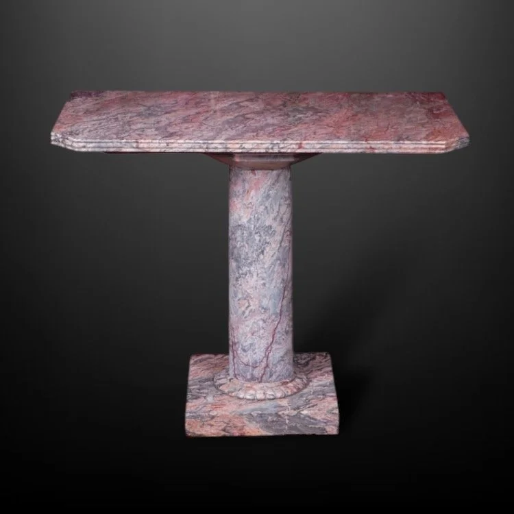 Substantial Regency Fior di Pesco Apuano Marble Console Table