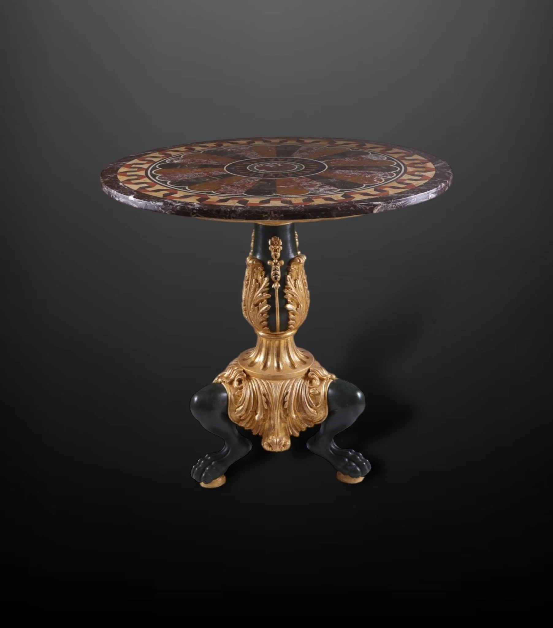 Italian Pietra Dura Specimen Marble Centre Table.JPG