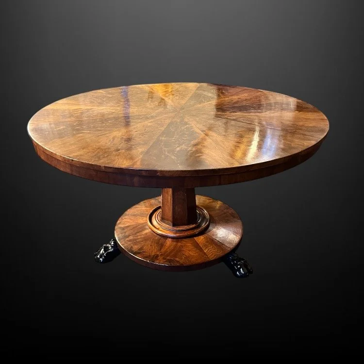19th Century Flame mahogany circular center table