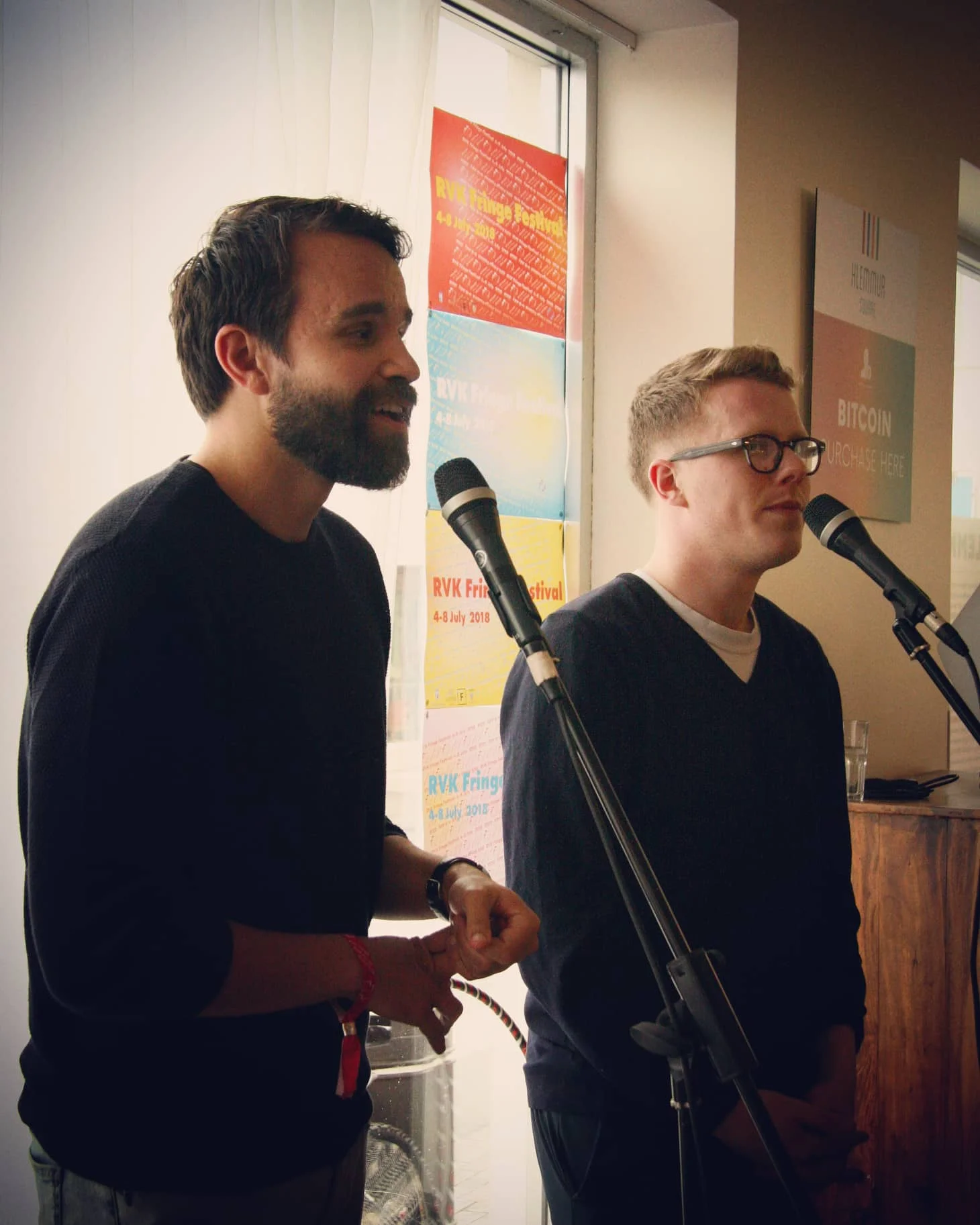 Máni Arnarsson and Ólafur Ásgeirsson from Improv Iceland. Photo by Sveinlaug Sigurðardóttir.