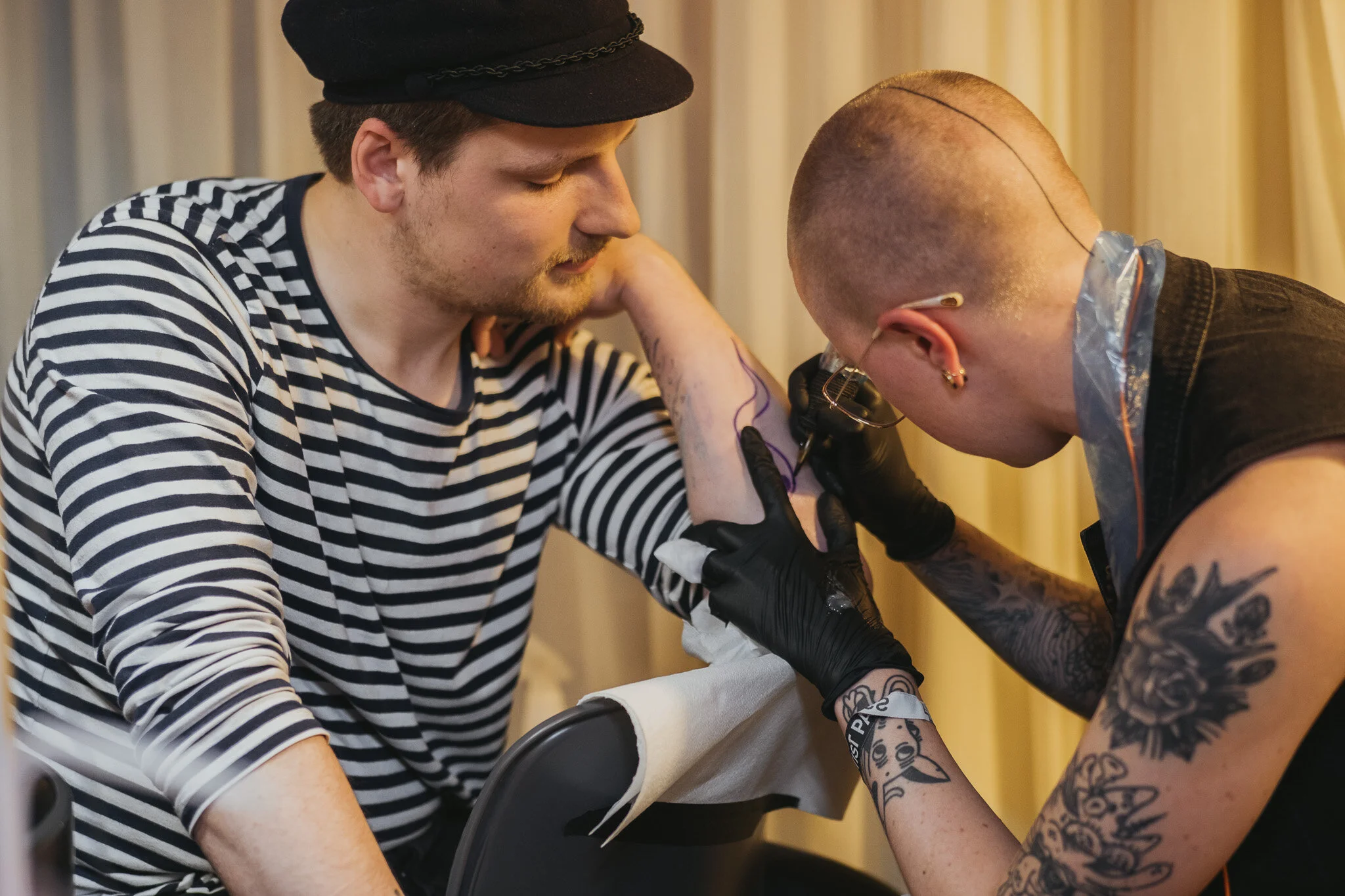 Party guests took full advantage of getting a tattoo by White Hill Tattoo. Photo by Patrik Ontkovic.