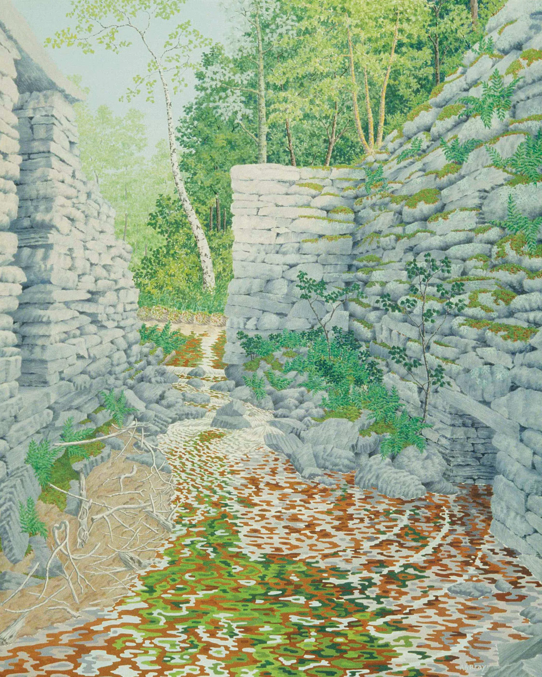 ALAN BRAY | Knowlton’s Mills, 1999, casein on panel, 36” x 24”