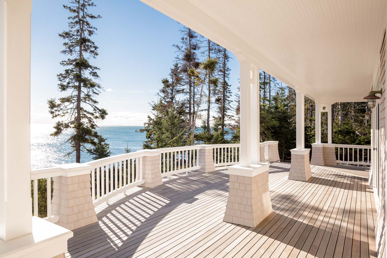 Seclusion, stillness, a water view library, a policy against computers in the main house, and a deck (with grill) that spans the entire backside of the home—after long and respected careers, doctors Dianne Rekow and Van Thompson have created a retirement utopia.