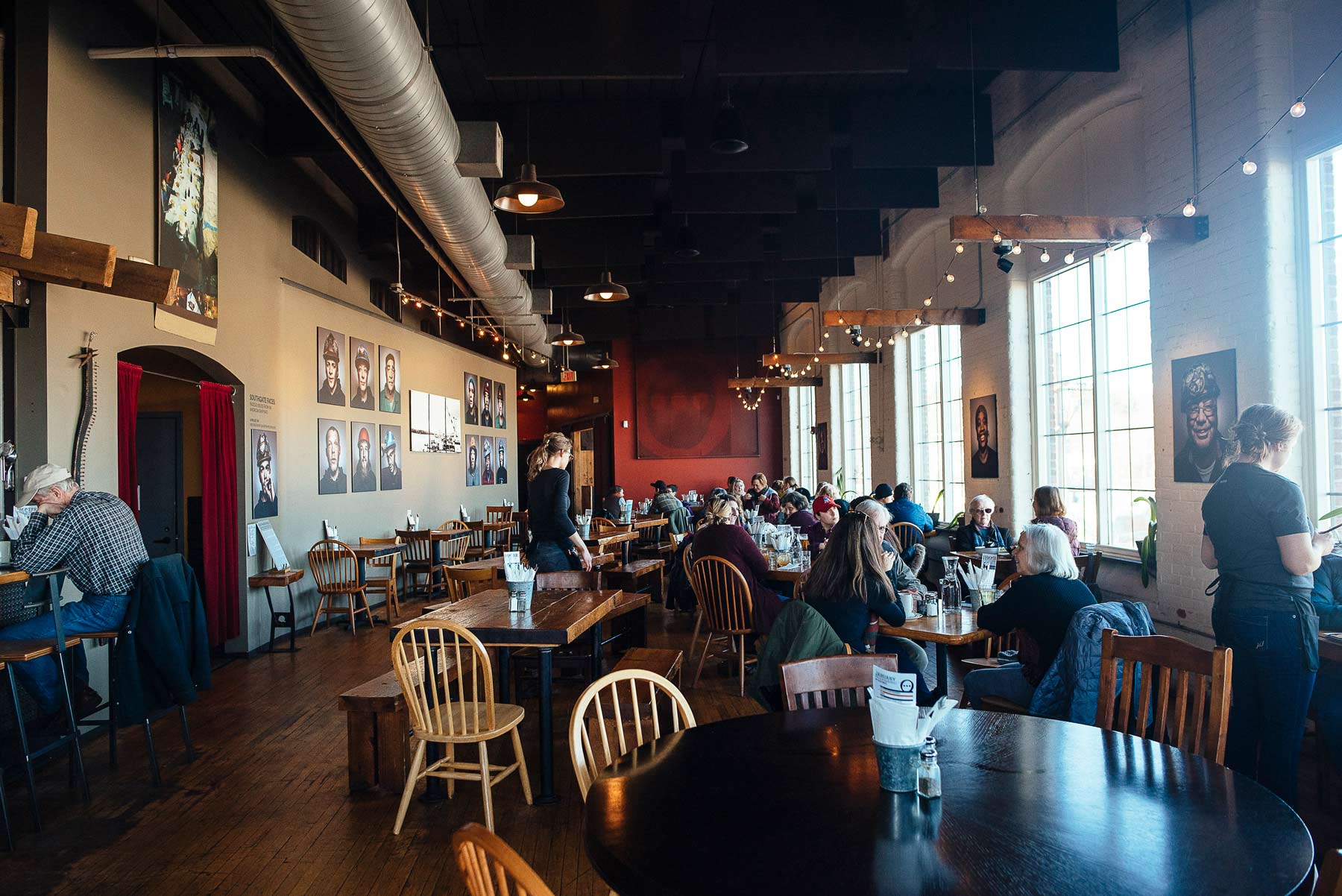 Frontier, located in Fort Andross Mill, consists of a restaurant & bar, theater, and event space.
