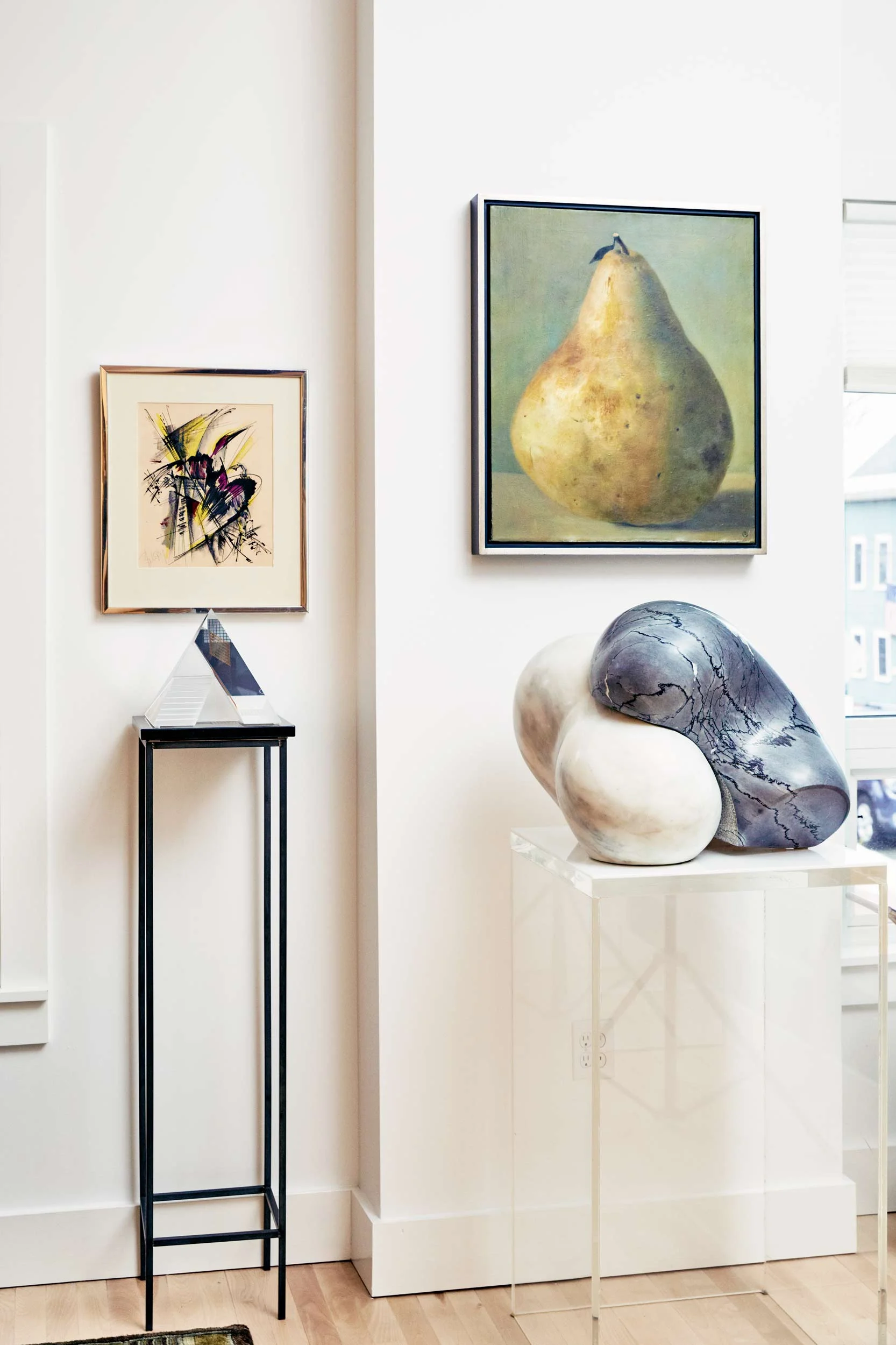 Pieces throughout the home span various media and represent a collection that has evolved and developed across decades.