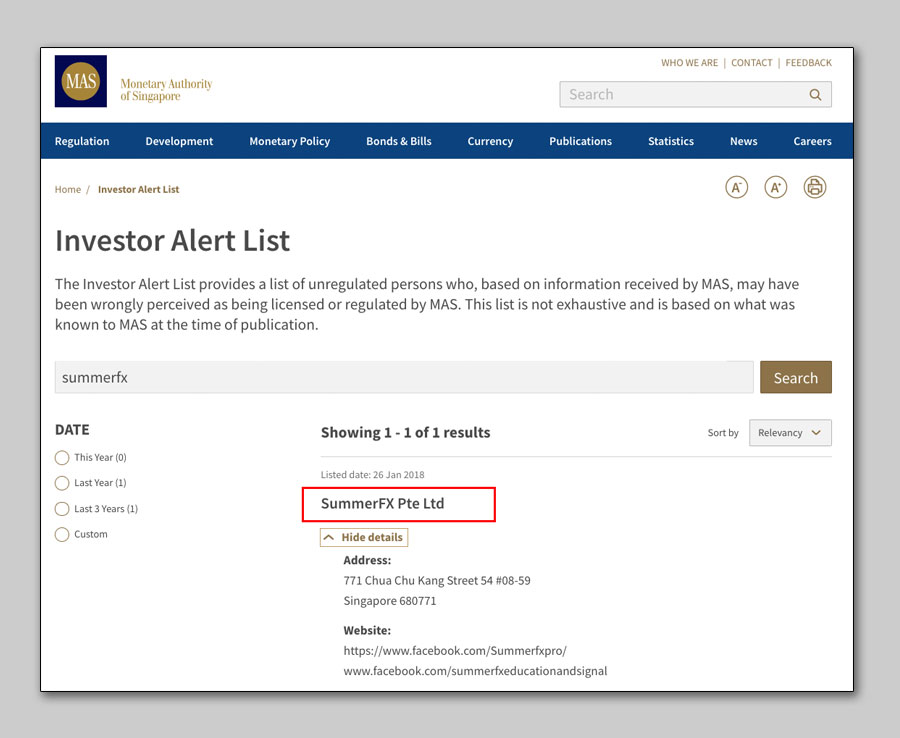 Source: The Monetary Authority of Singapore (MAS)