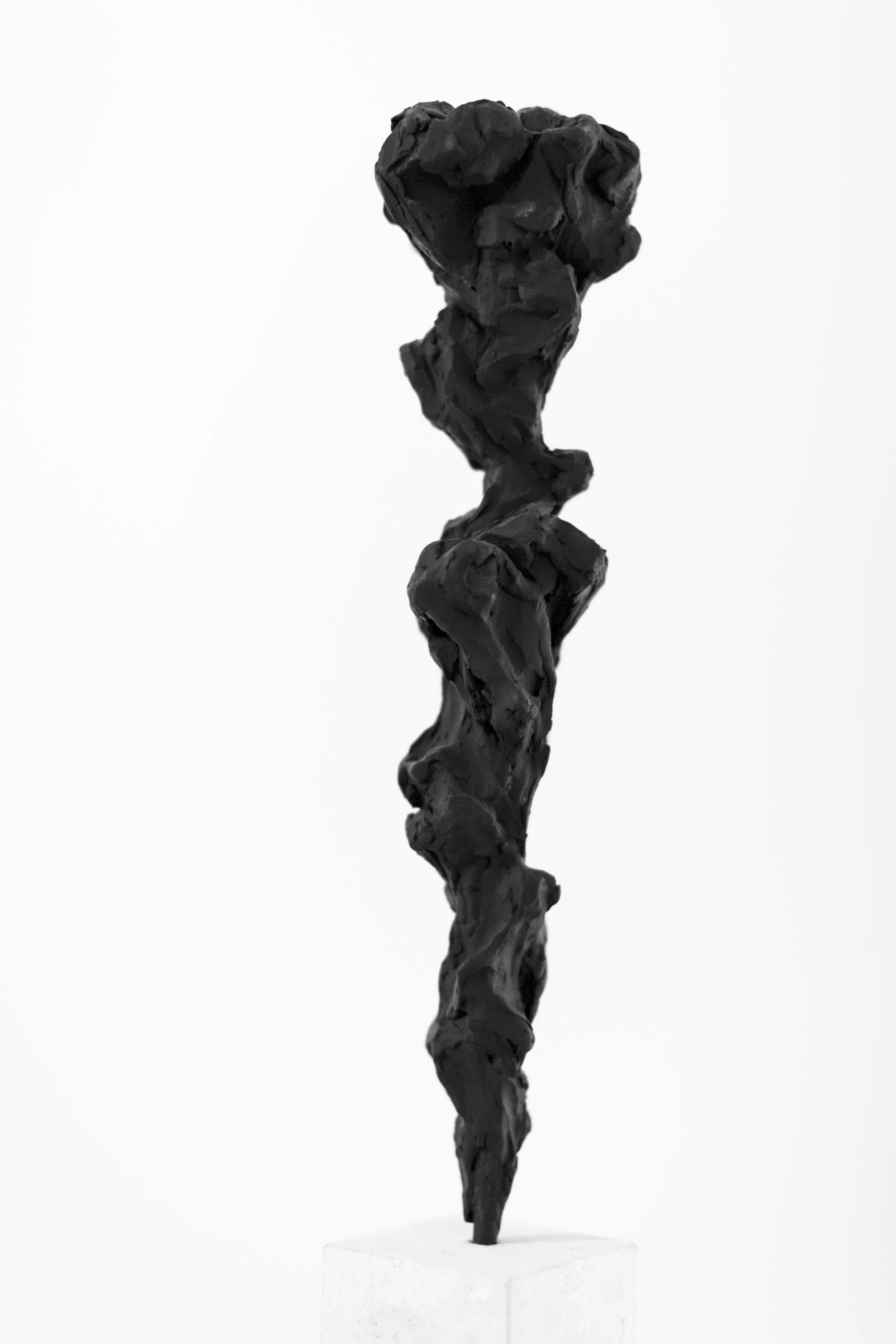 loud Totem no.2, 2014 Charcoal powder, resin and steel, 300 x 60 x 60 cm