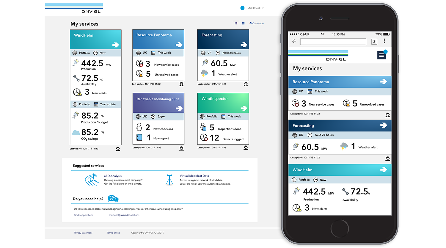 I used static mockups to help disparate teams envisage possible dashboard widgets, and stimulate discussion around what would deliver value to customers and encourage use of the dashboard. Early mockups imagined simple statistical data delivered via widgets, and began looking at responsive widget behaviour