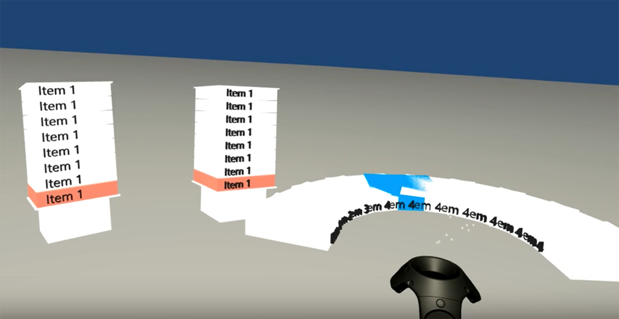 Early controller-based main menu and object-based context menus.