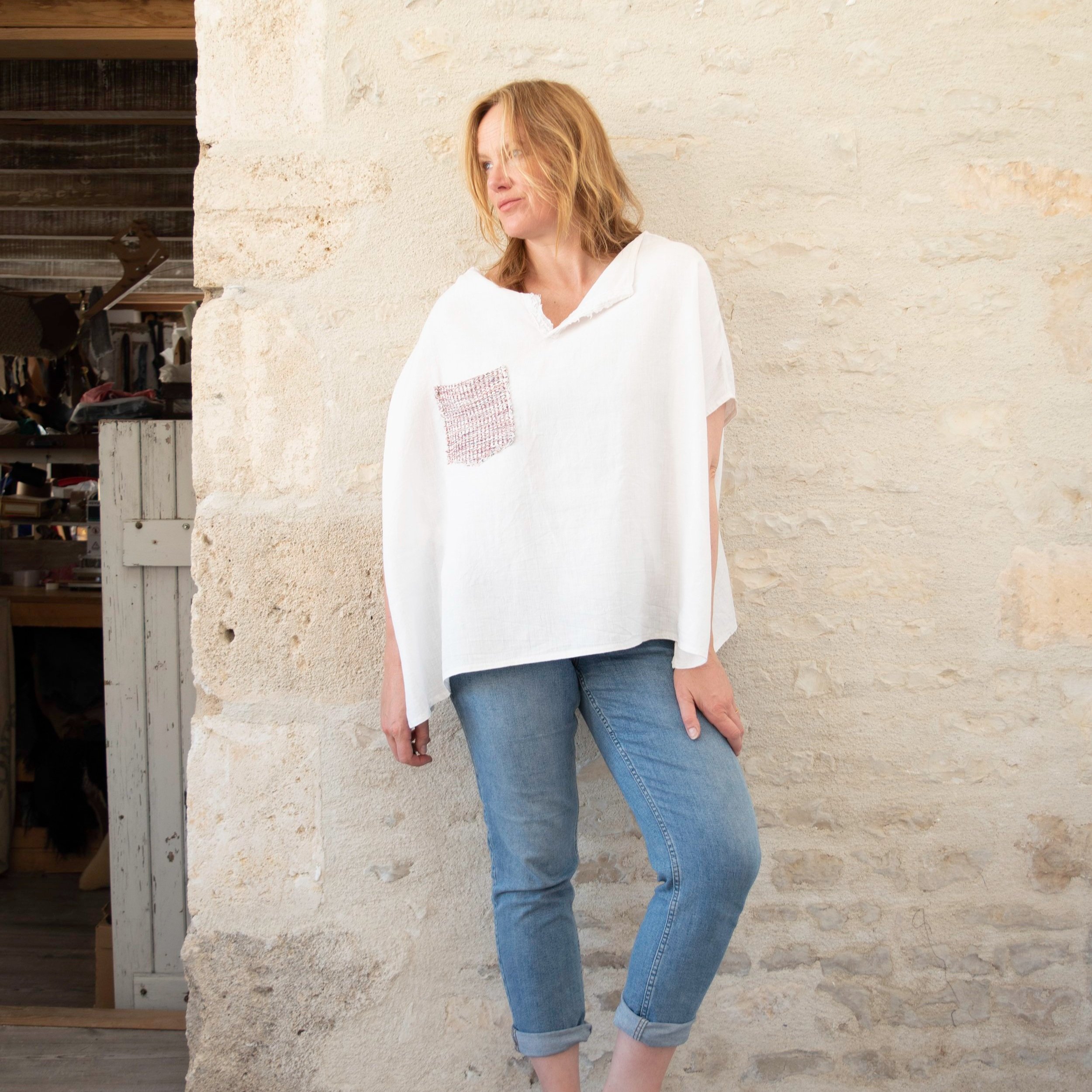 Linen Patch Pocket T Shirt