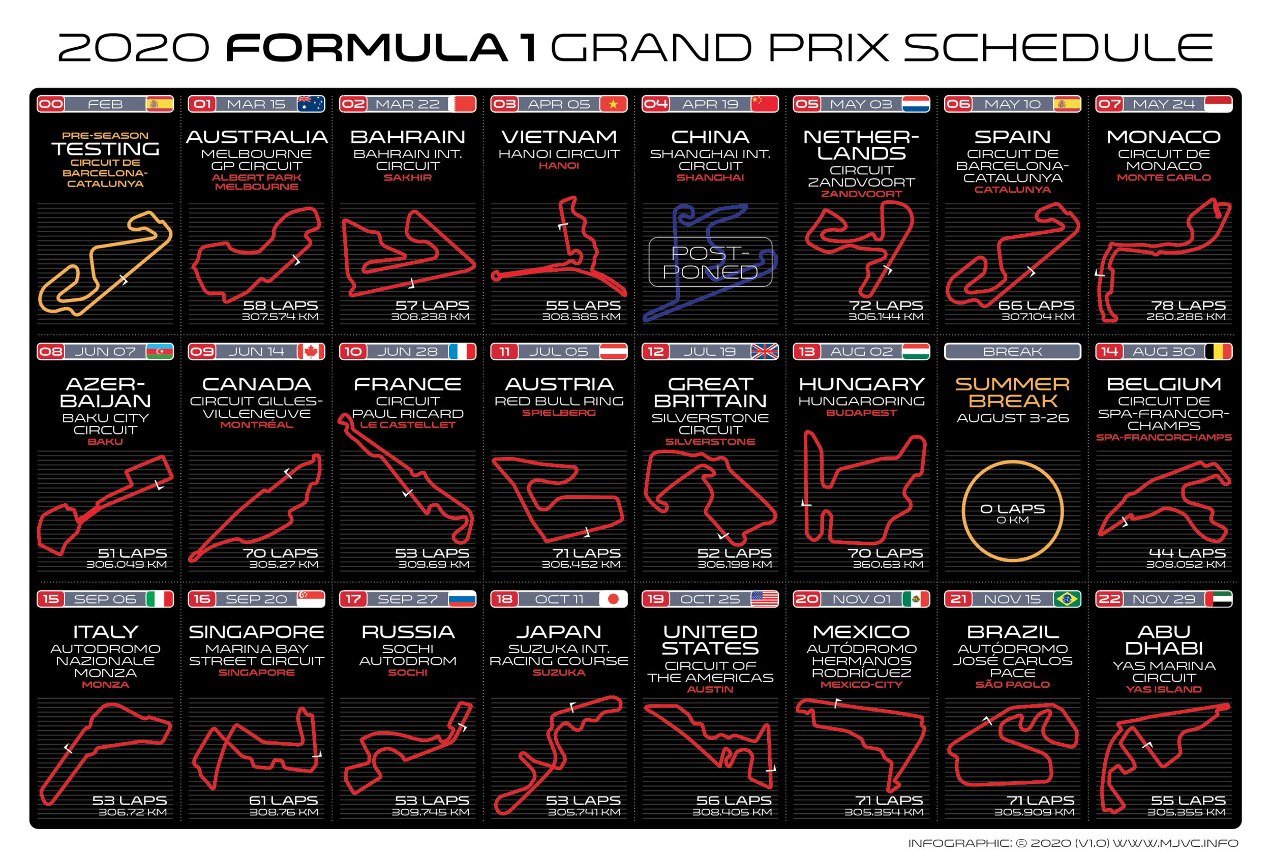 Formula 1 2020 race schedule (v1.0)