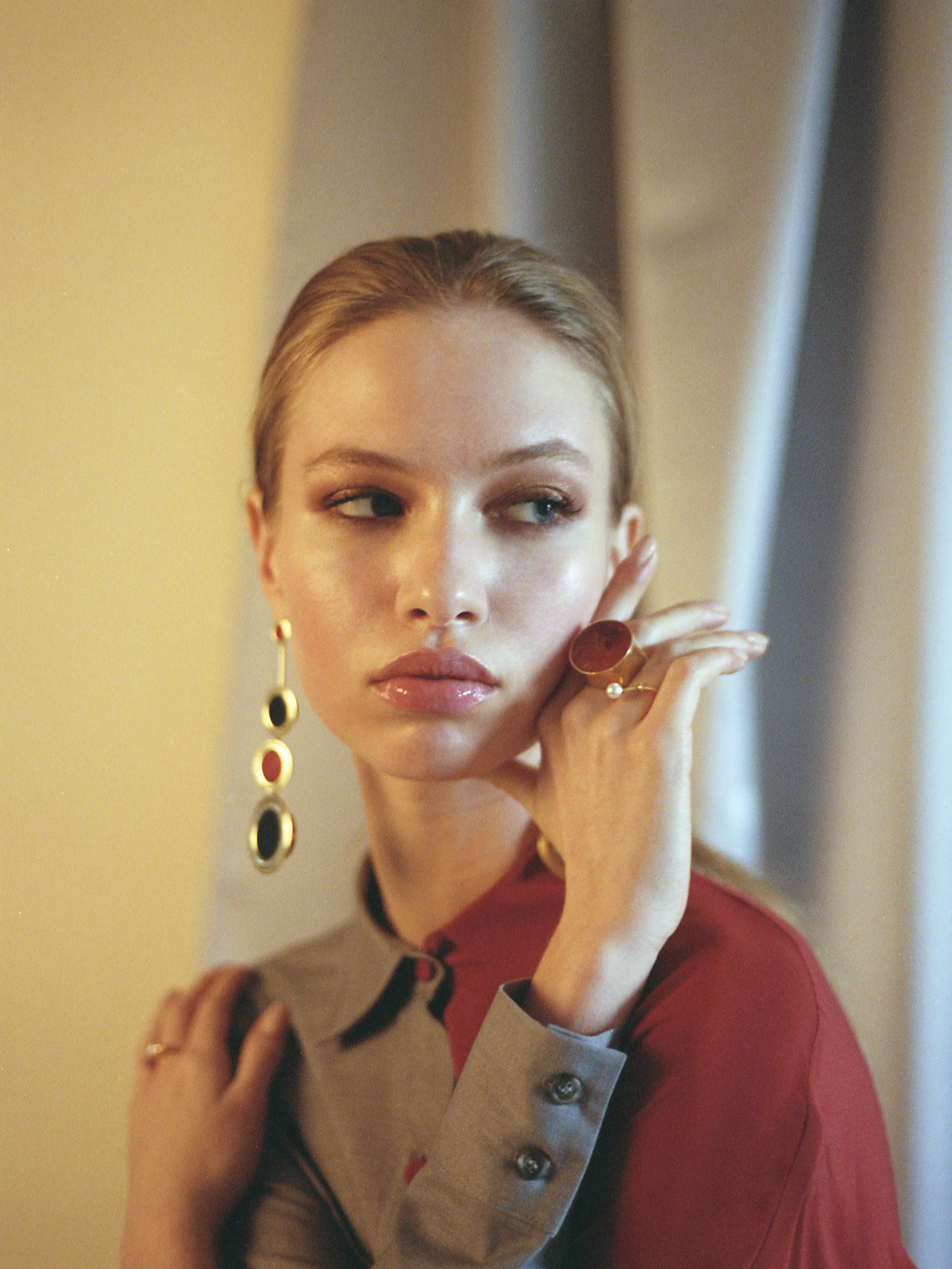 Shirt Erika Cavillini. Earrings Joanna Laura Constantine.