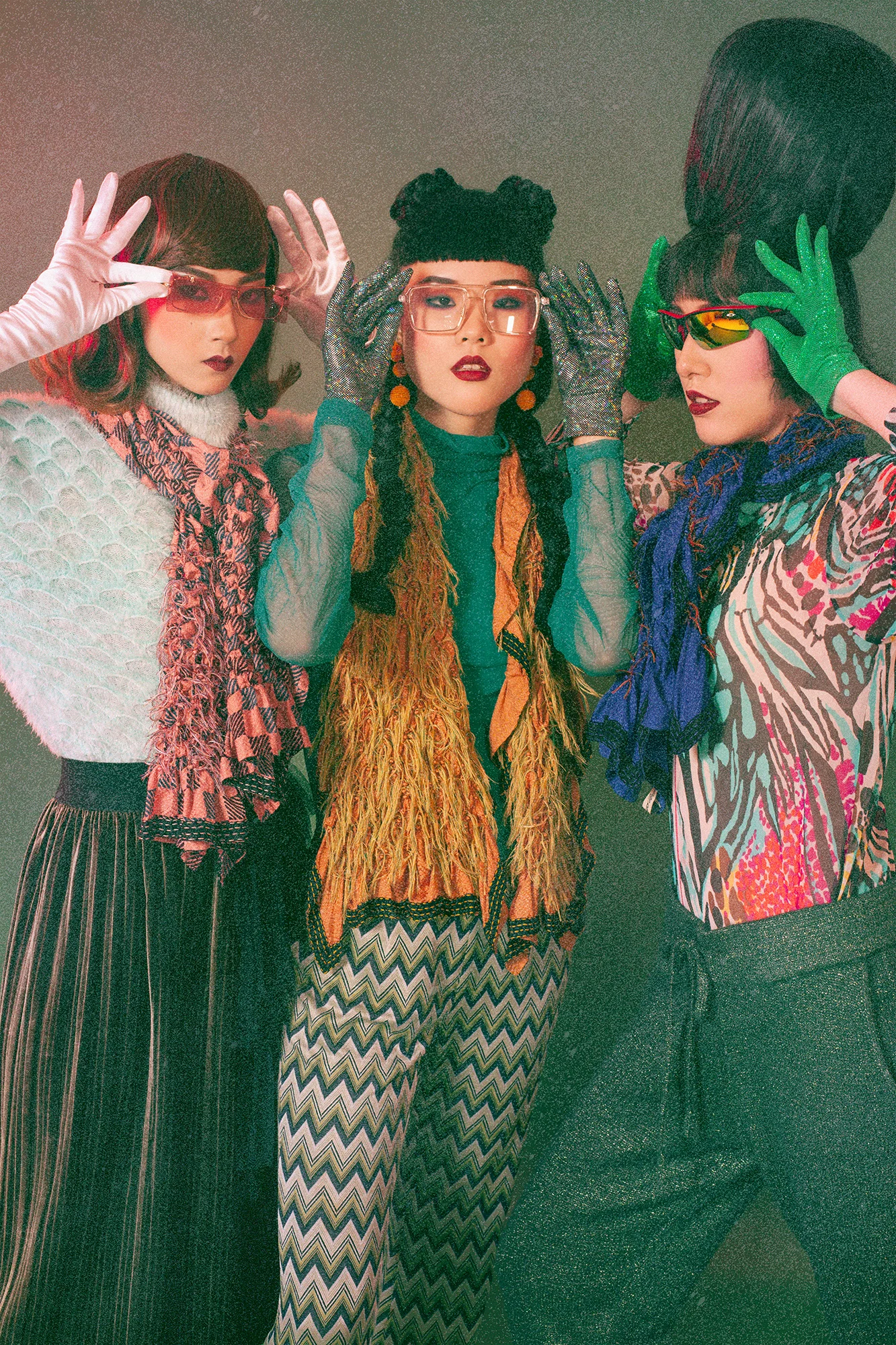 all stylist's own sunglasses by gucci and stylist's own traditional handmade scarf by @iyonono