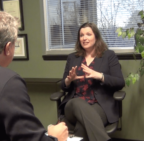 Gabrielle Usatynski providing a clinical consultation