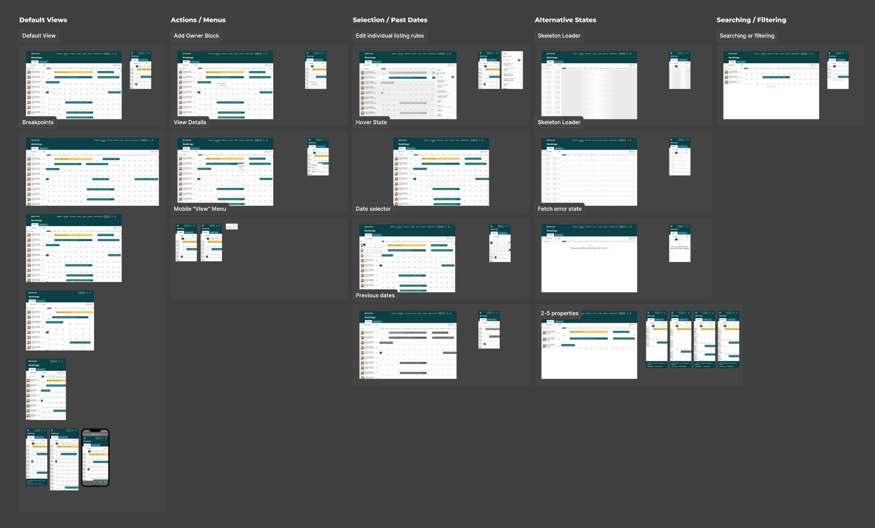 Multi-listing calendar MVP design