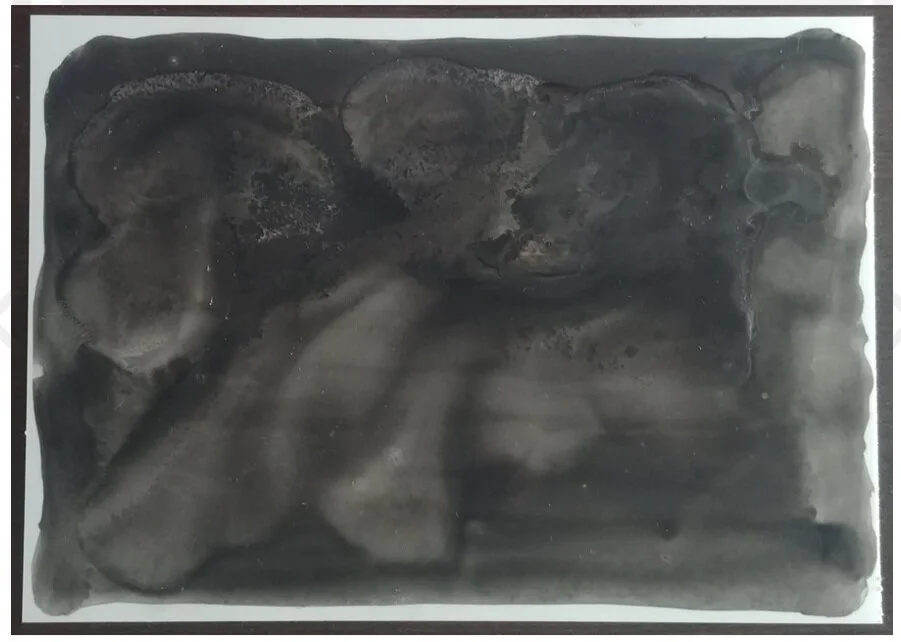 Damp Dishcloth or Window at NightSienna Henson, 2020, gouache on YUPO Translucent Paper, 5x7 in.