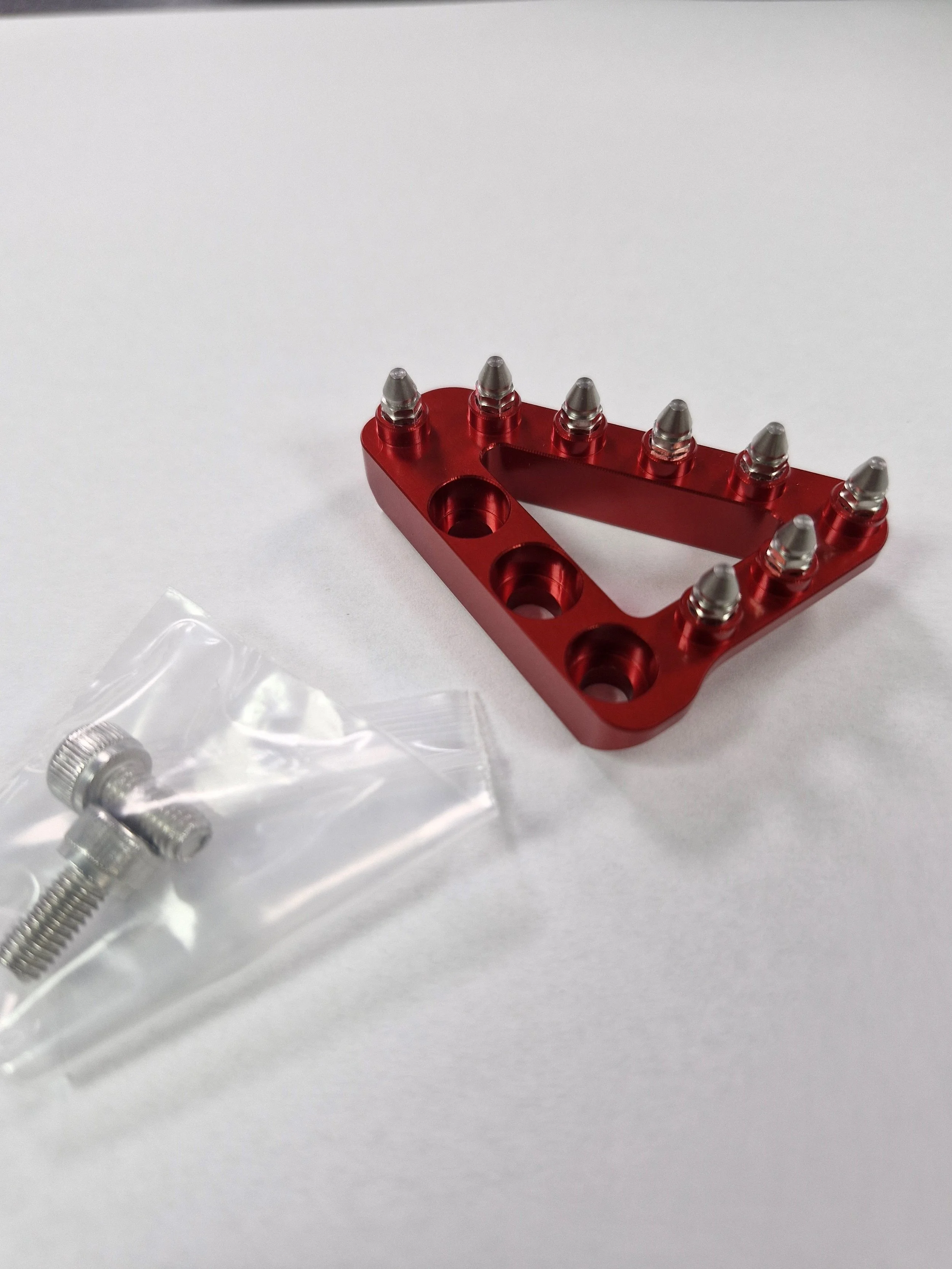 Oversized rear brake pedal tip - red